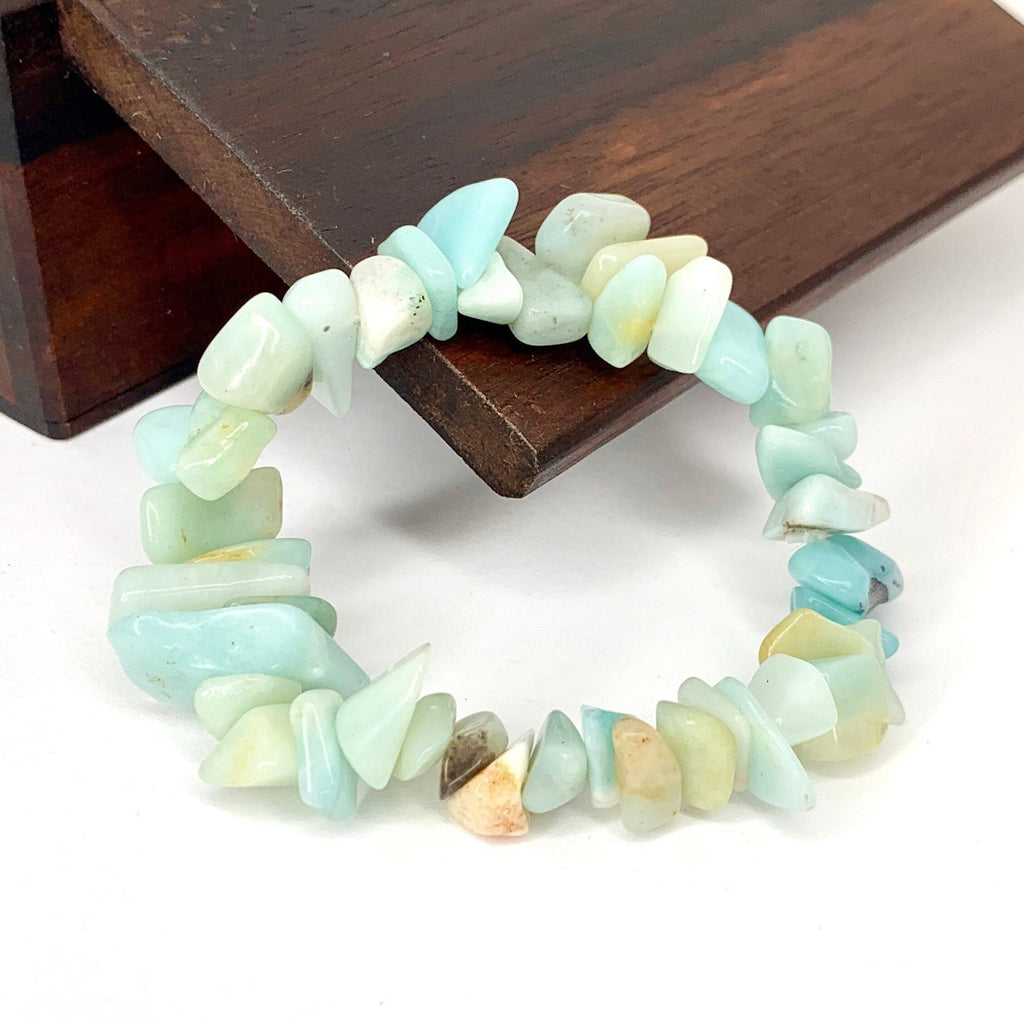 Amazonite Crystal Chip Bracelet: Gemstone Beaded Jewelry