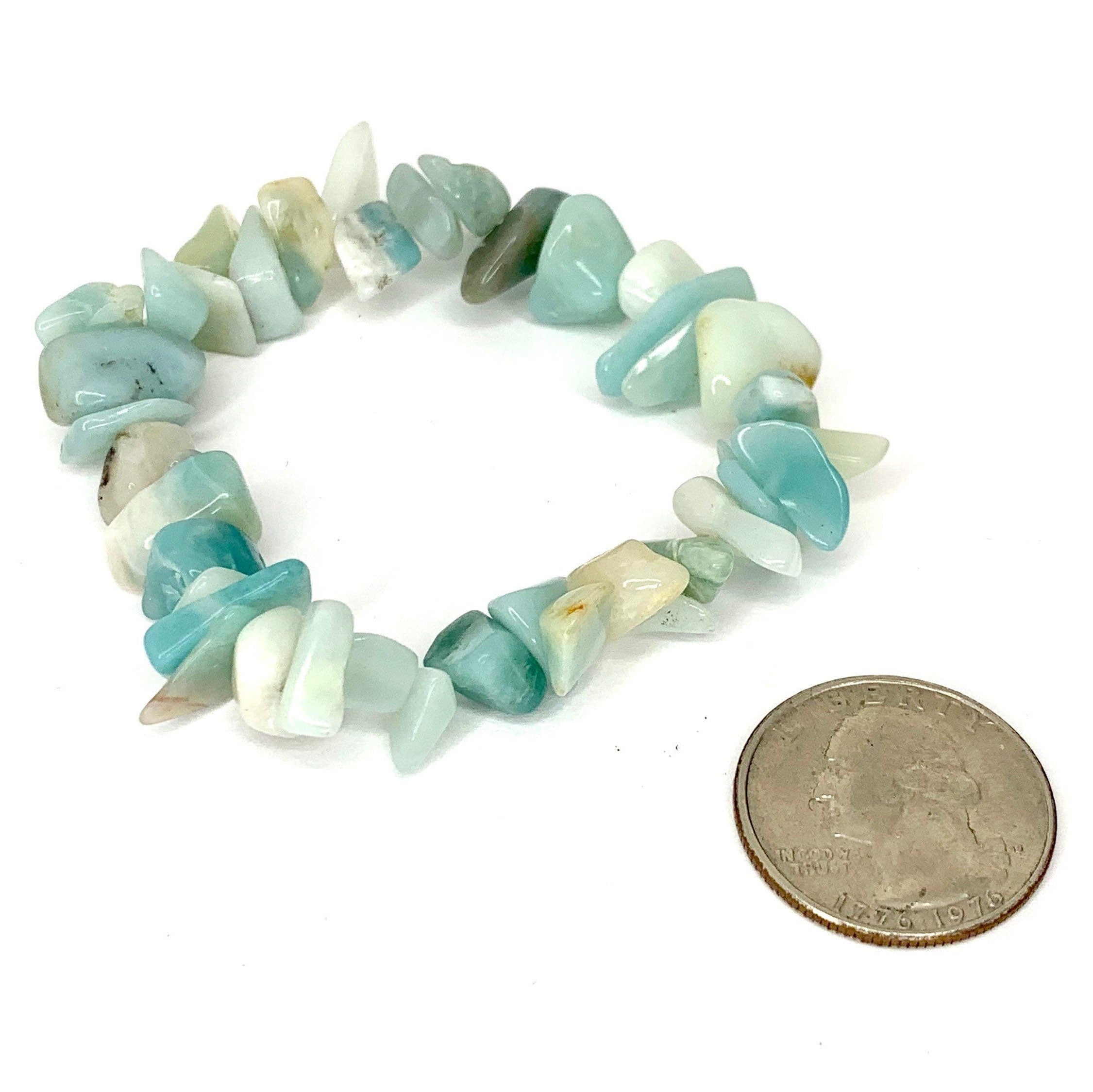 Amazonite Crystal Chip Bracelet: Gemstone Beaded Jewelry