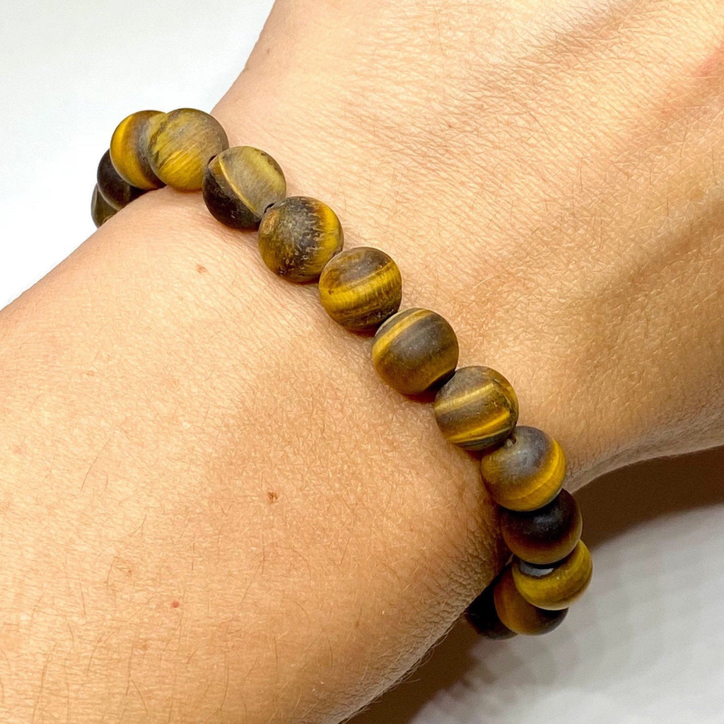 Matte Tiger Eye Crystal Bracelet: Gemstone Beaded Bracelet