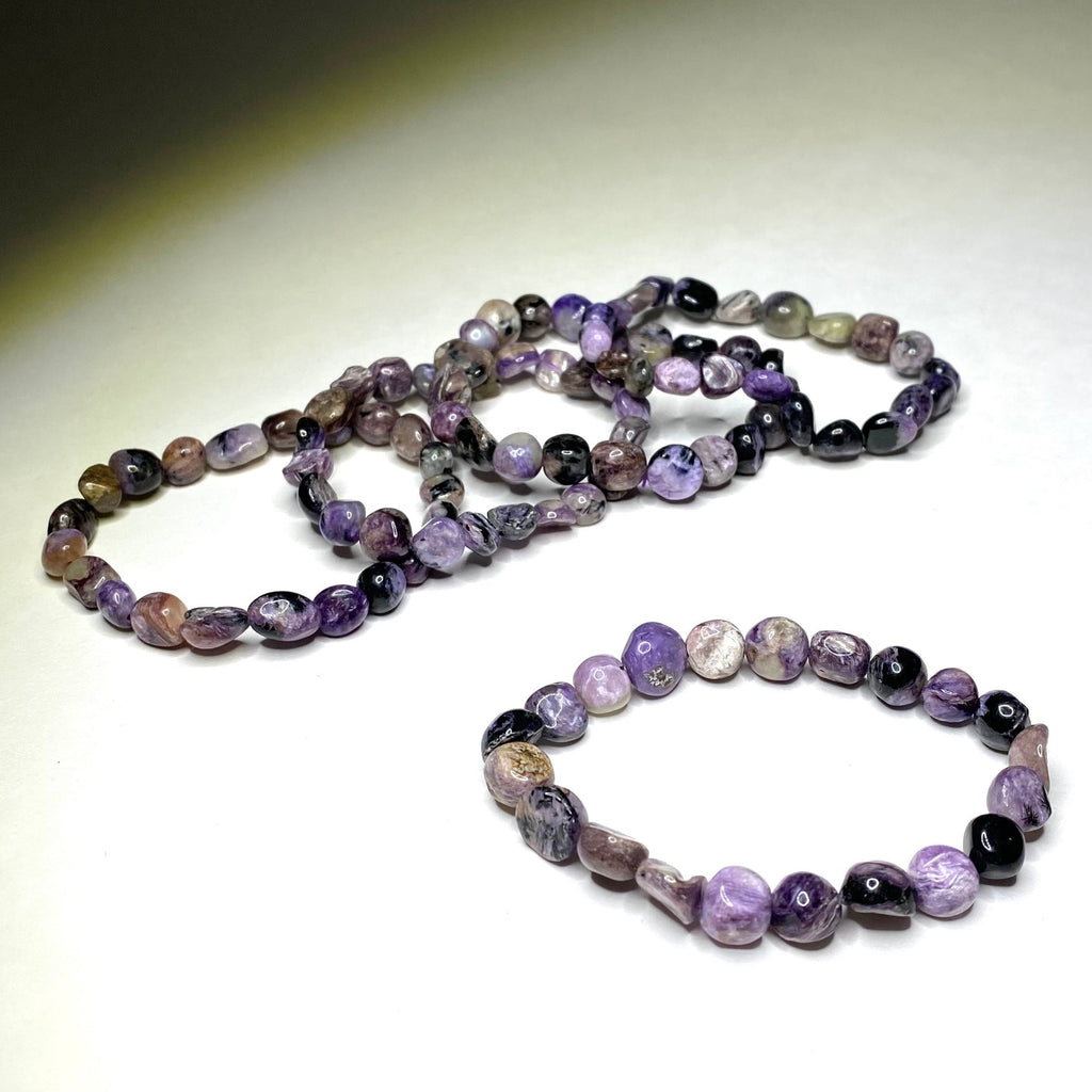Charoite Crystal Bracelet, 6mm Gemstone Beaded Bracelet