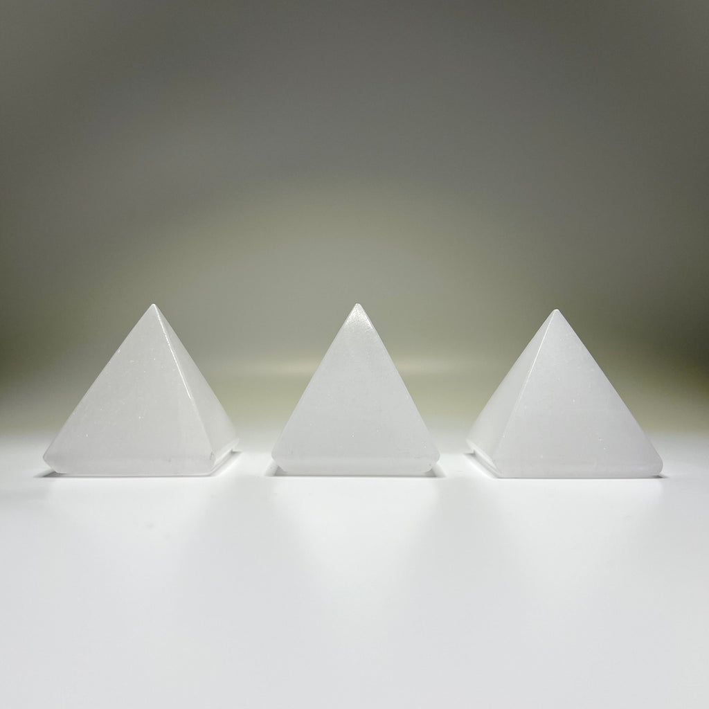 Selenite Crystal Pyramid - Energy Cleansing Charging Station