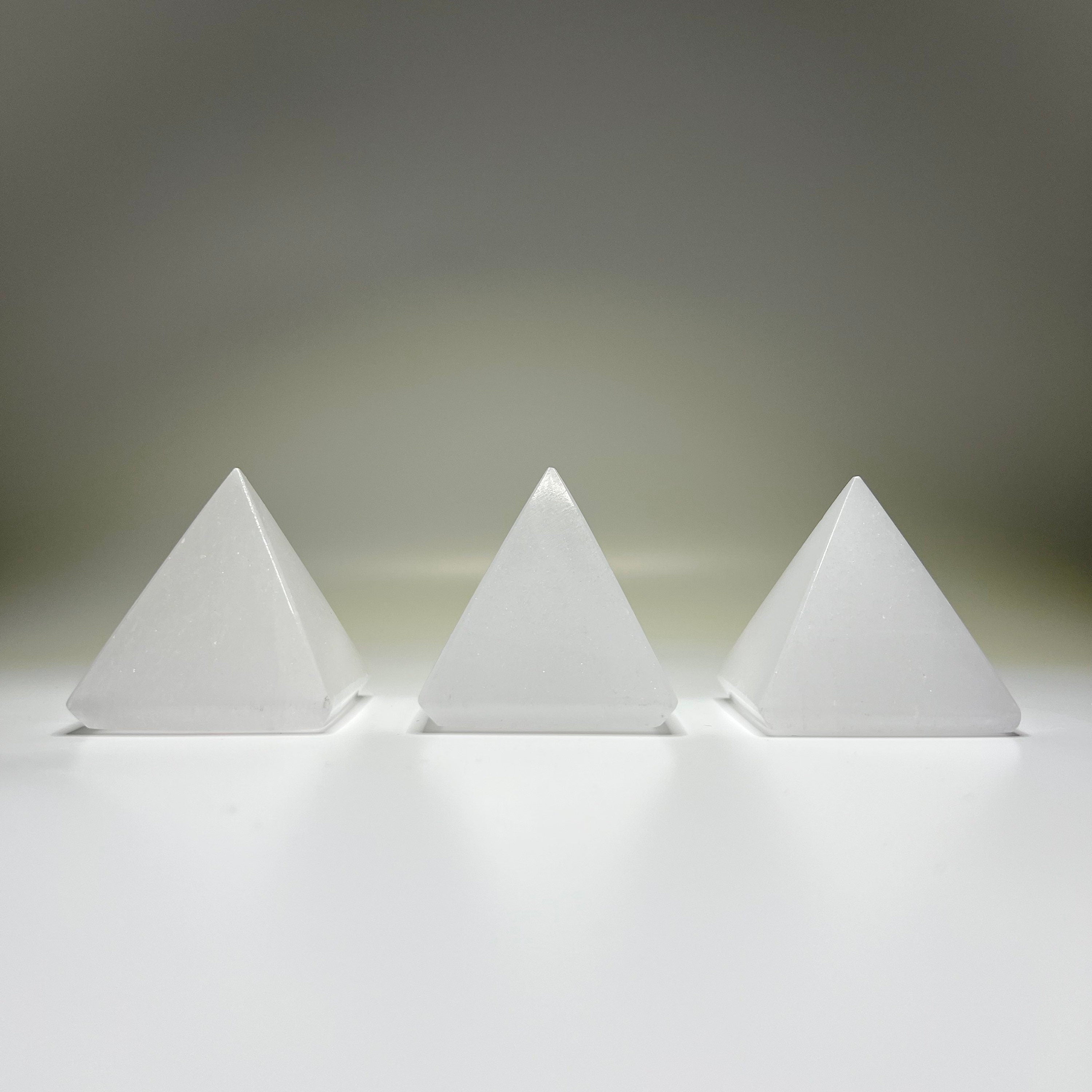 Selenite Crystal Pyramid - Energy Cleansing Charging Station
