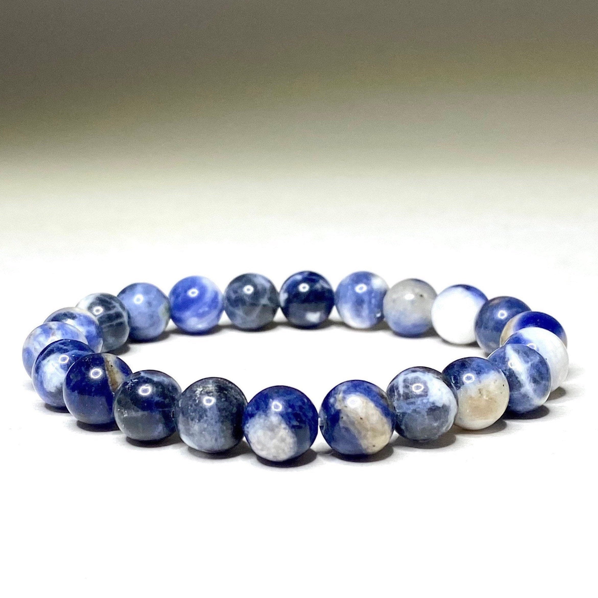 Sodalite Crystal Beaded Bracelet - 4mm, 6mm, 8mm, 10mm Options