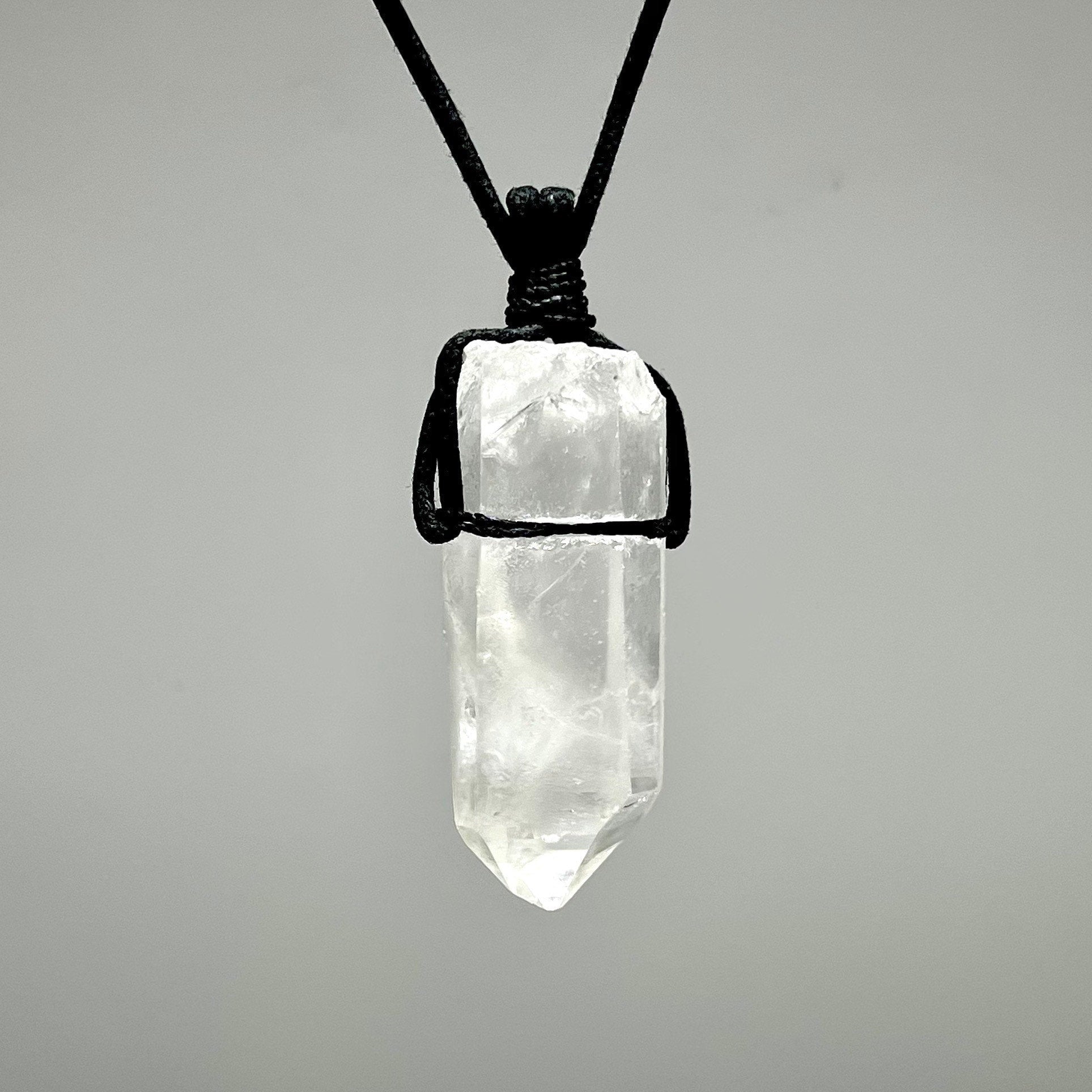 Clear Quartz Crystal Cord Necklace