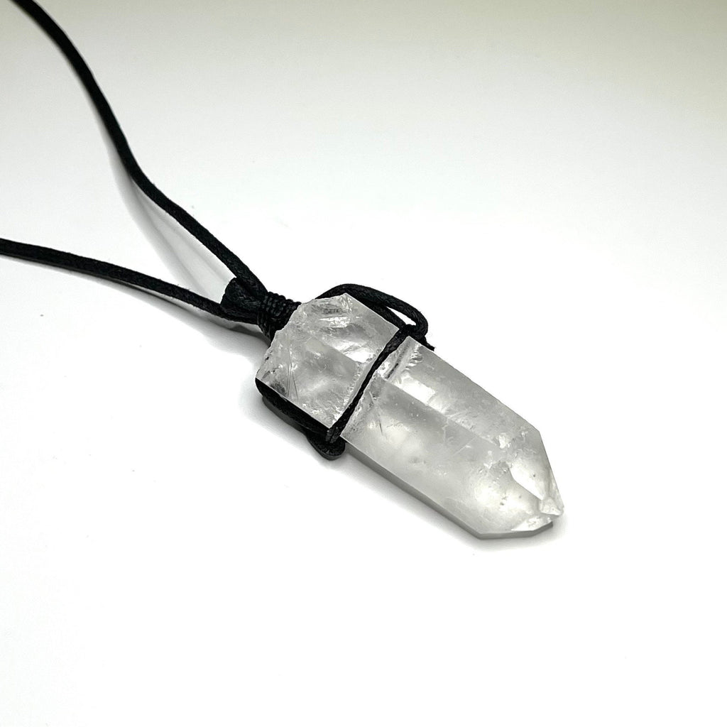 Clear Quartz Crystal Cord Necklace