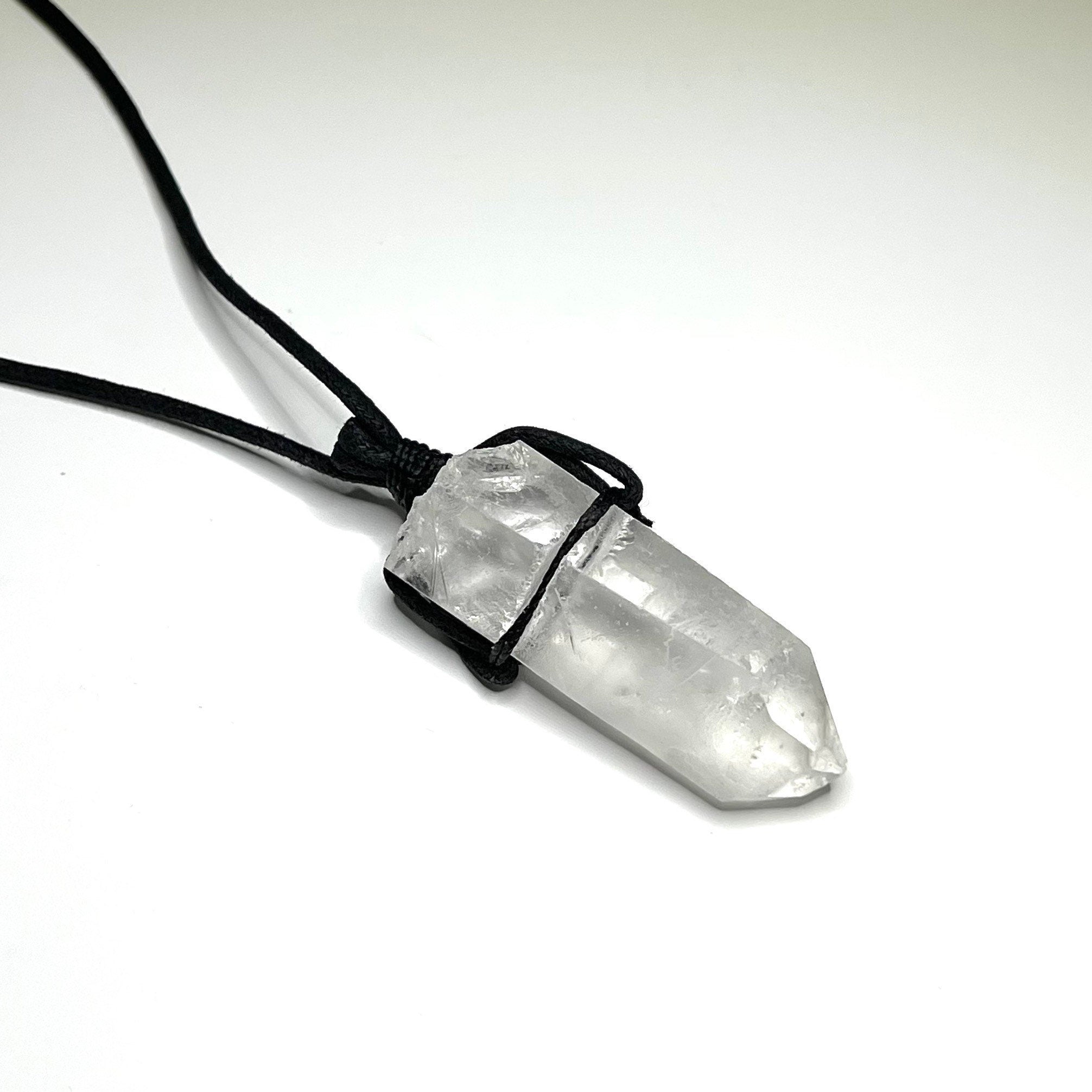 Clear Quartz Crystal Cord Necklace
