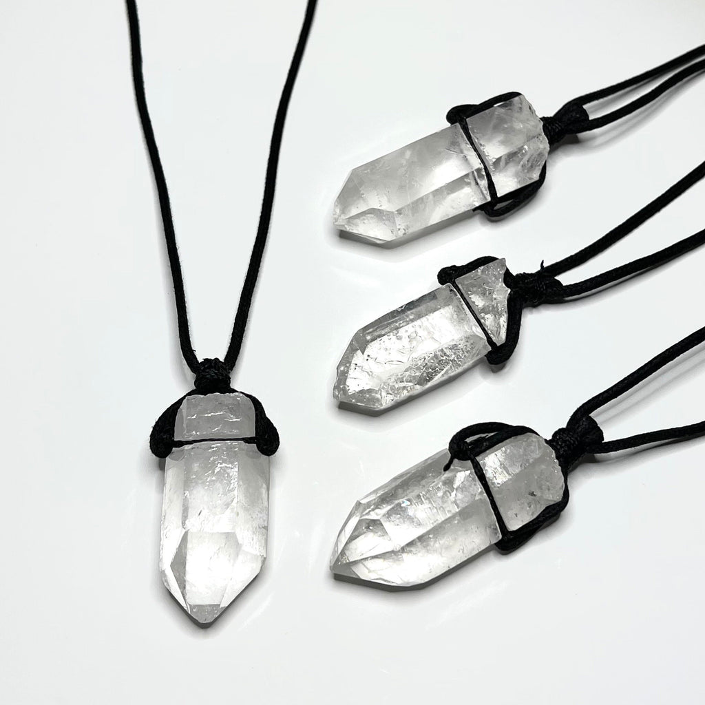Clear Quartz Crystal Cord Necklace
