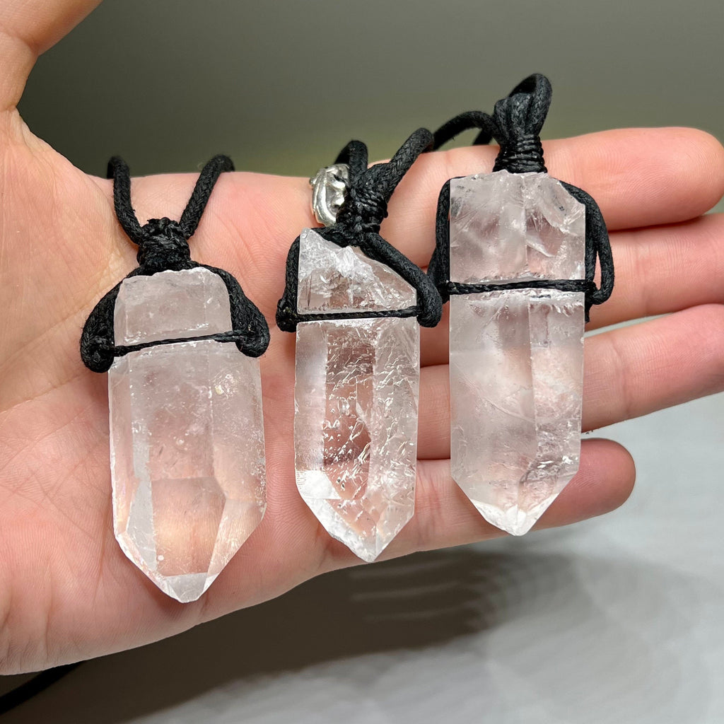 Clear Quartz Crystal Cord Necklace