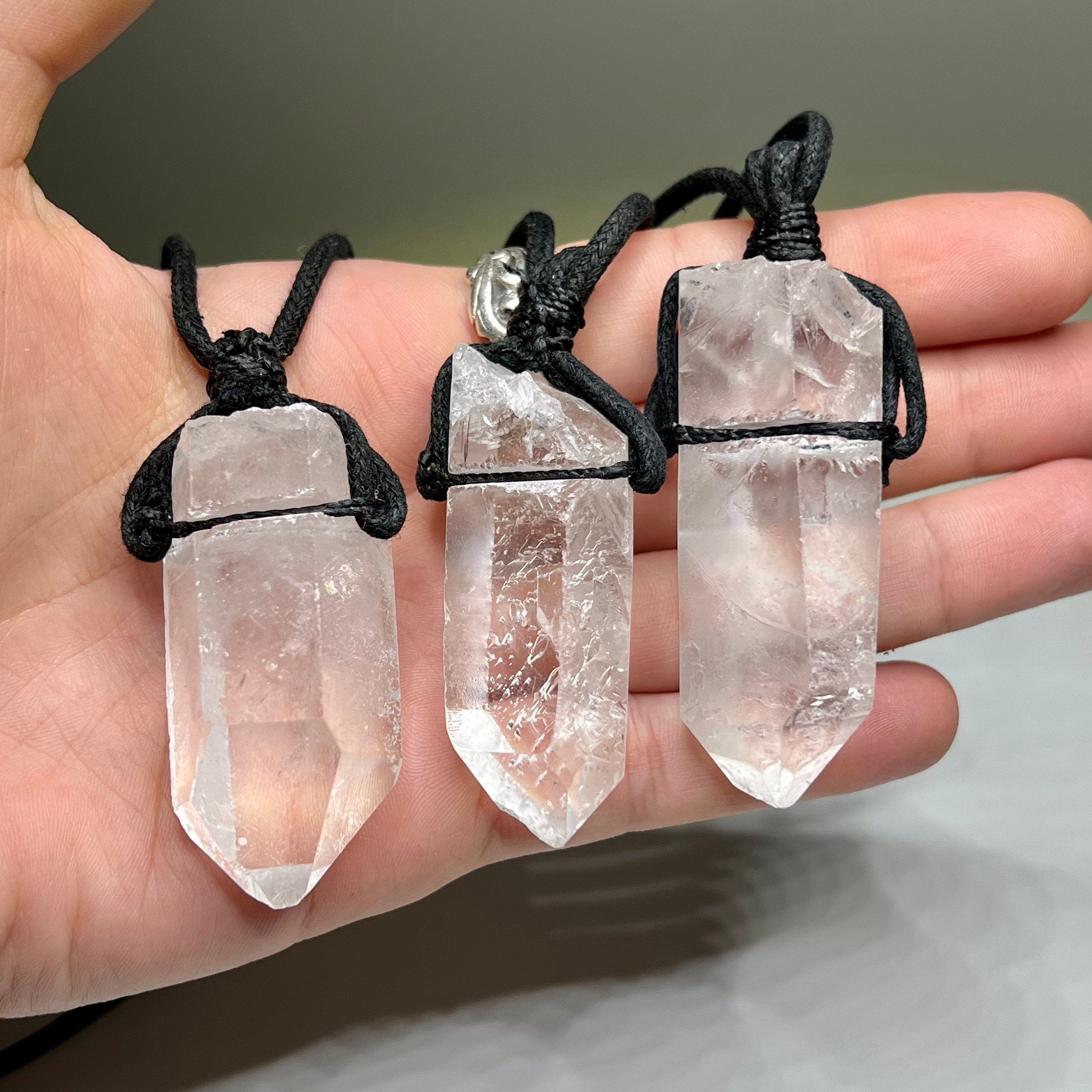 Clear Quartz Crystal Cord Necklace