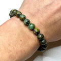 African Turquoise Crystal Bracelet: 8mm Gemstone Beaded Jewelry