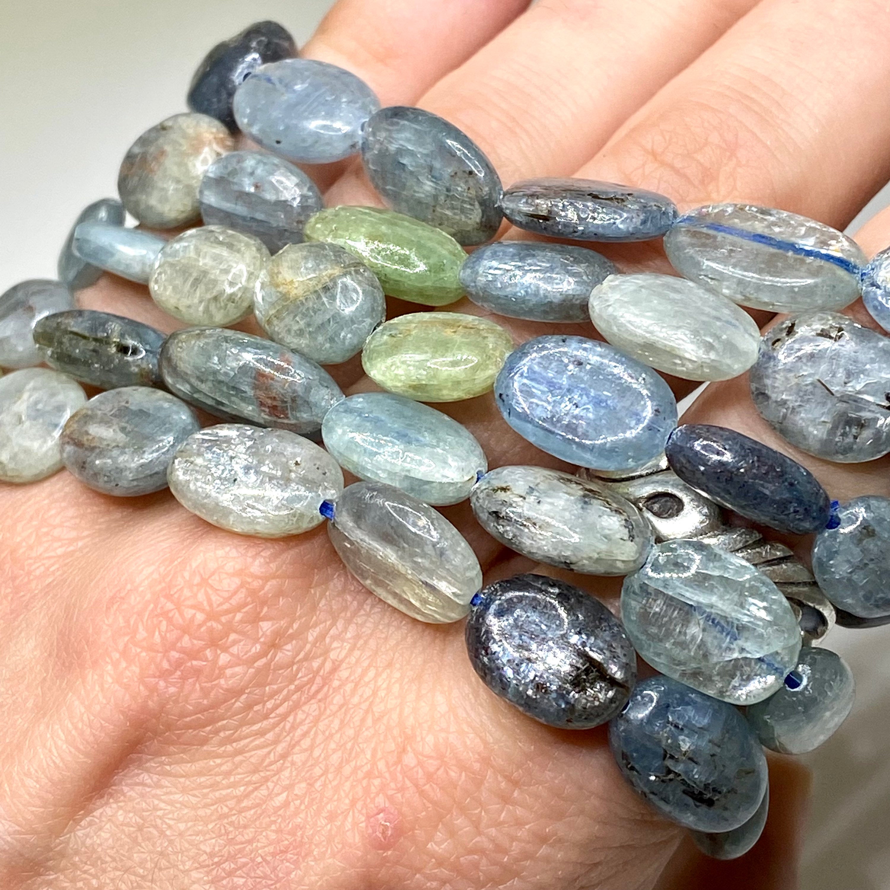 Blue Kyanite Crystal Bracelet: Handmade Gemstone Beaded Bracelet