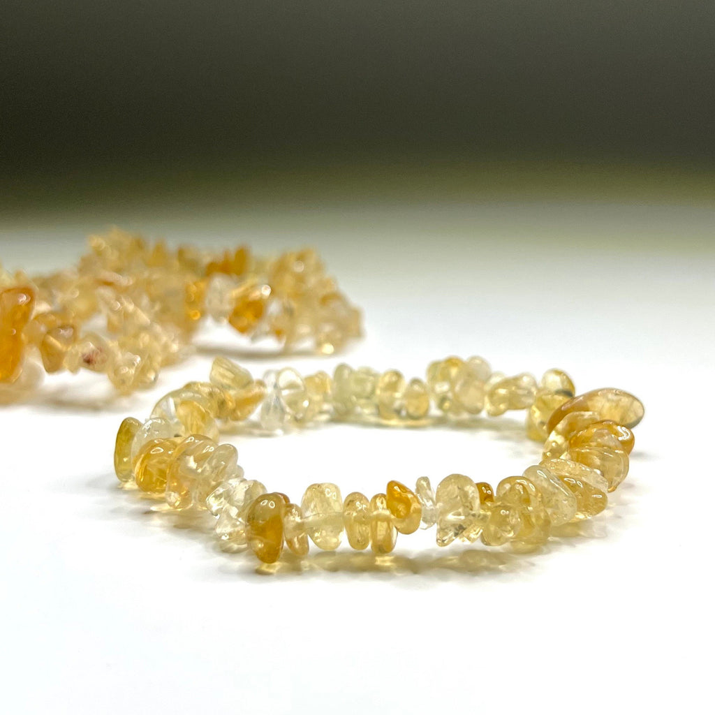 Citrine Crystal Chip Bracelet: Handmade Gemstone Stretch Bracelet