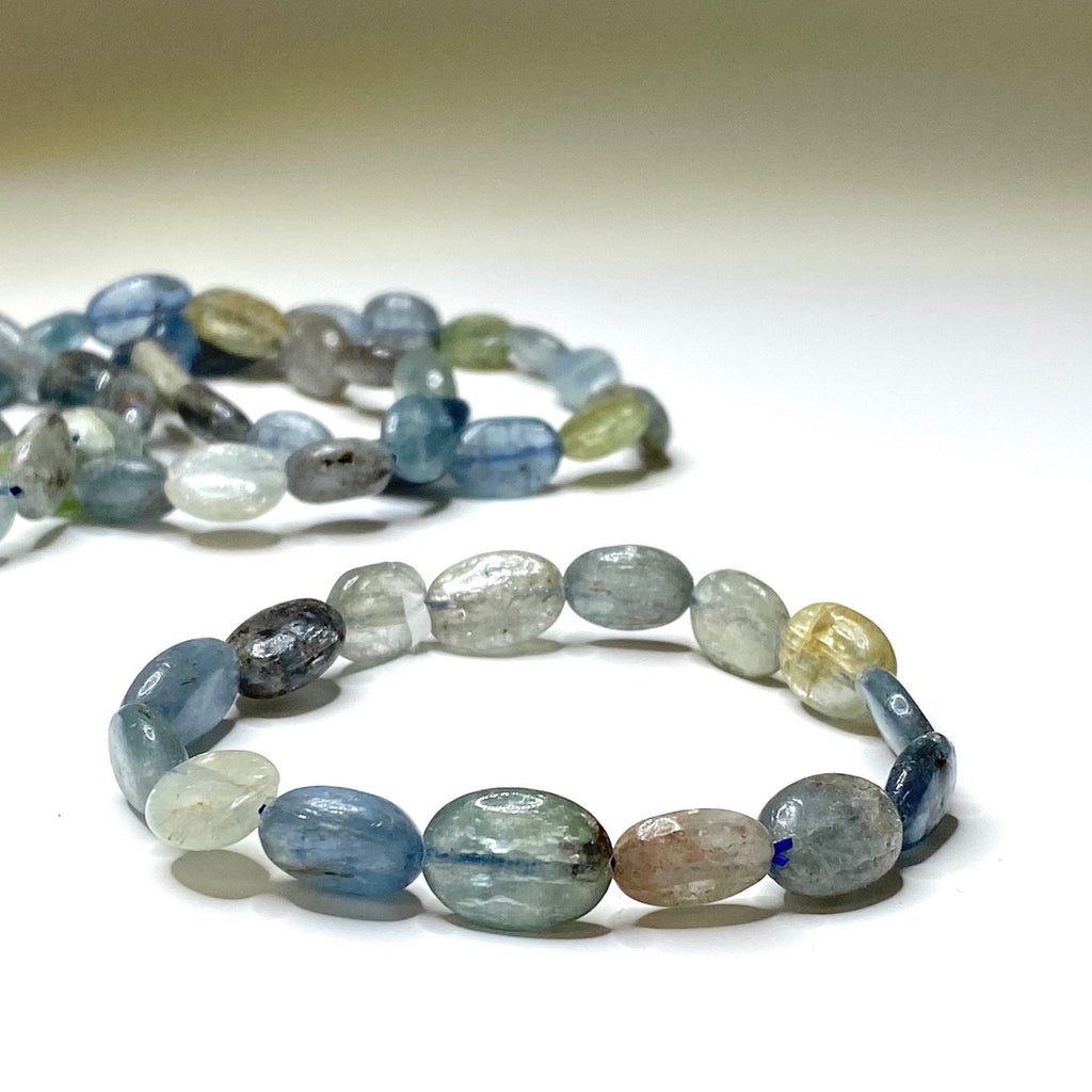 Blue Kyanite Crystal Bracelet: Handmade Gemstone Beaded Bracelet