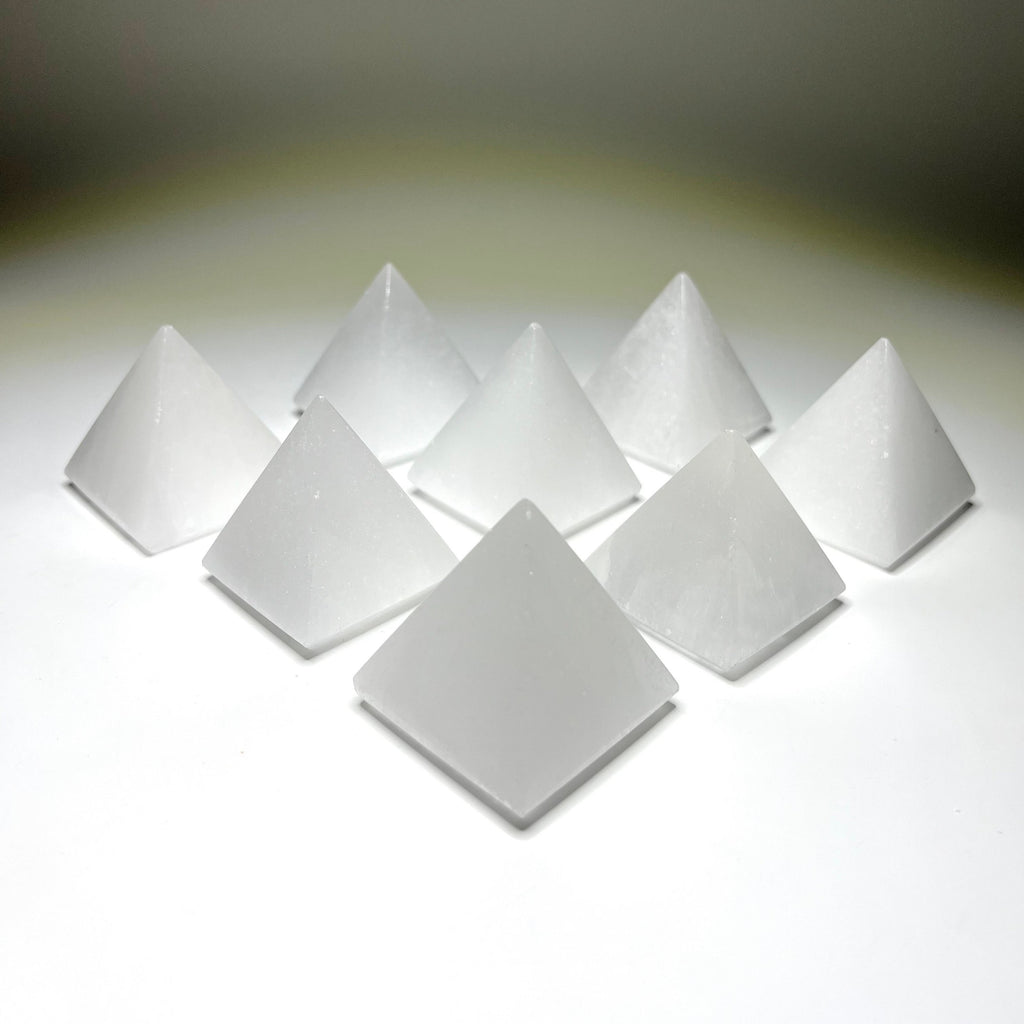 Selenite Crystal Pyramid - Energy Cleansing Charging Station