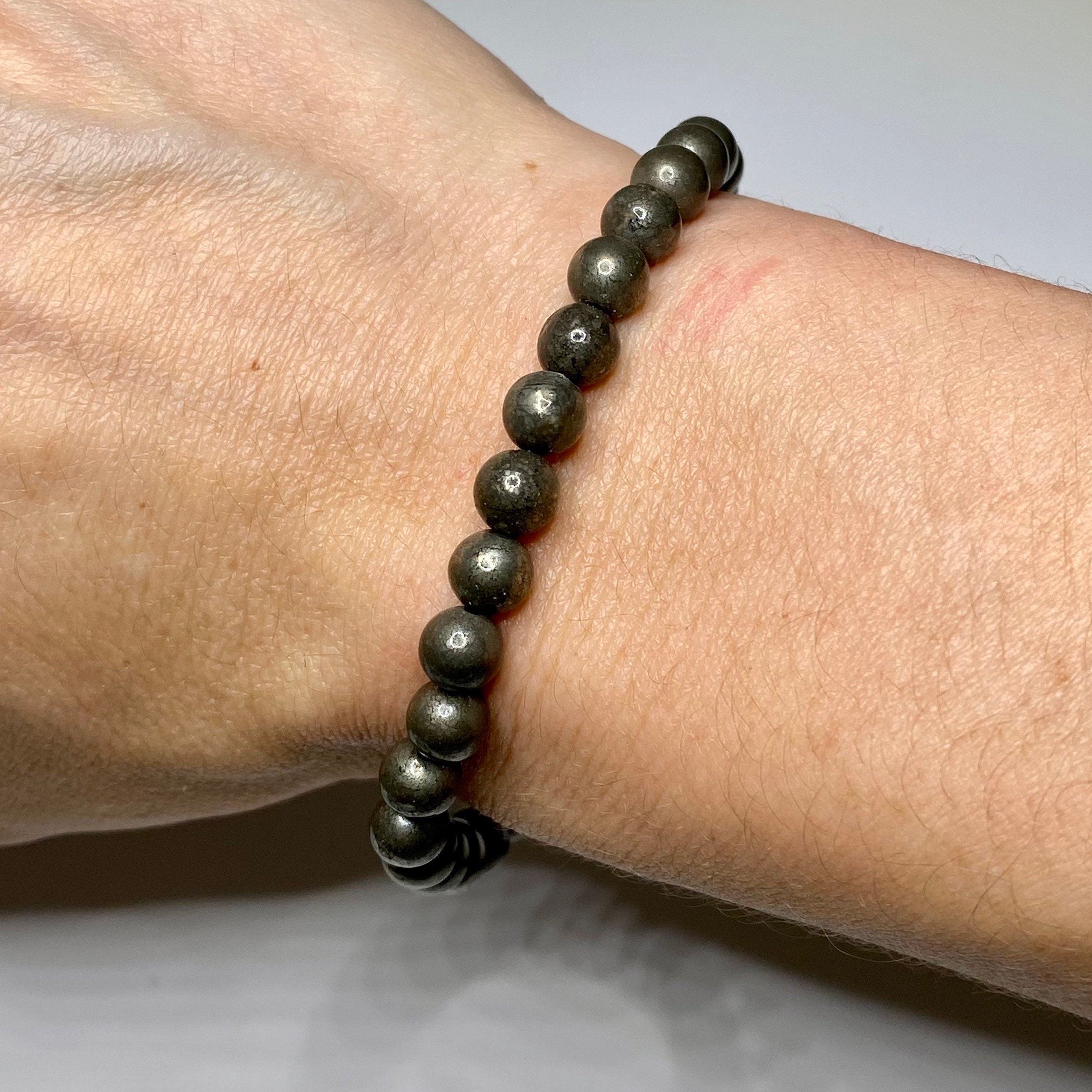 Pyrite Crystal Beaded Bracelet: Abundance & Vitality