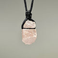 Rose Quartz Crystal Cord Necklace: Metaphysical Gemstone