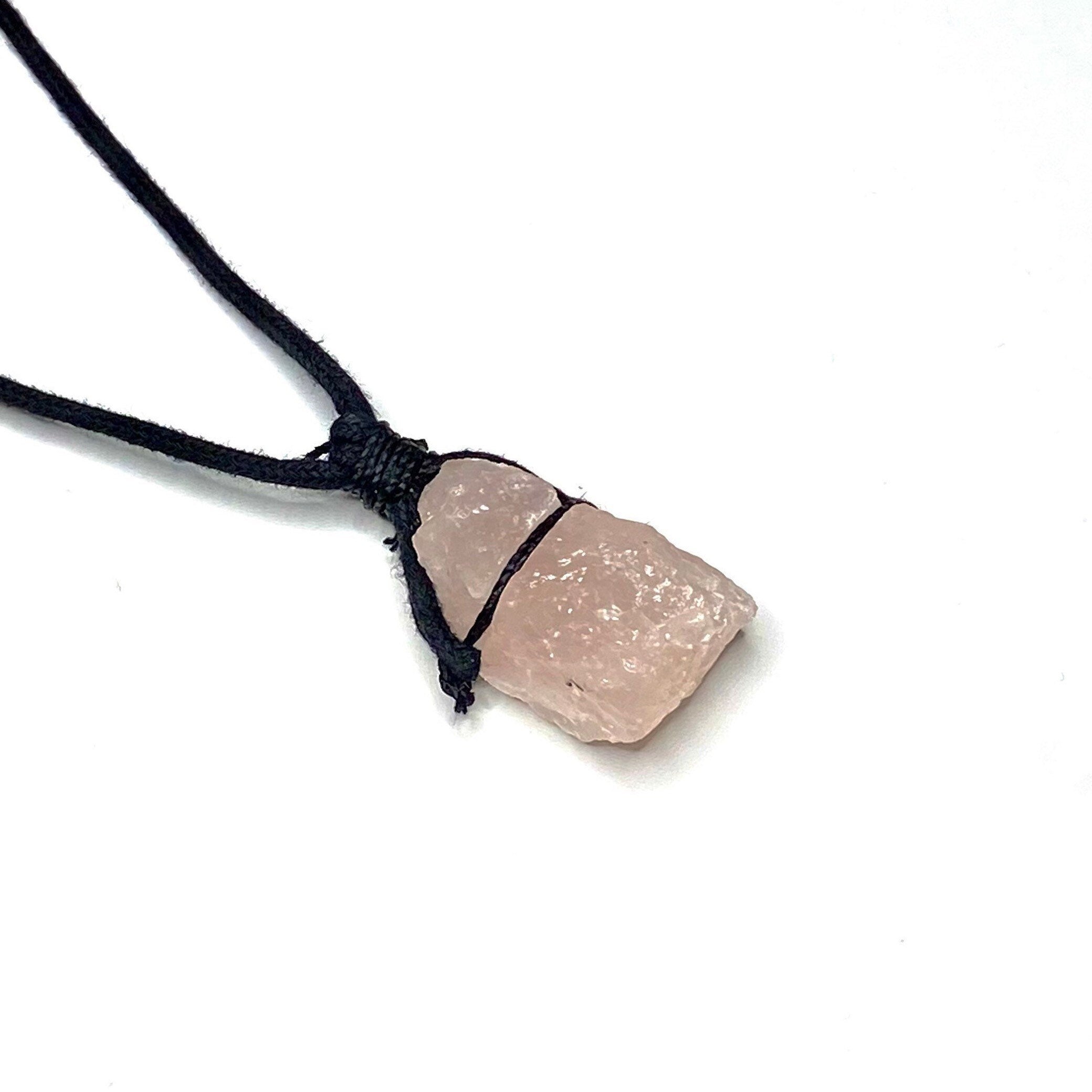 Rose Quartz Crystal Cord Necklace: Metaphysical Gemstone