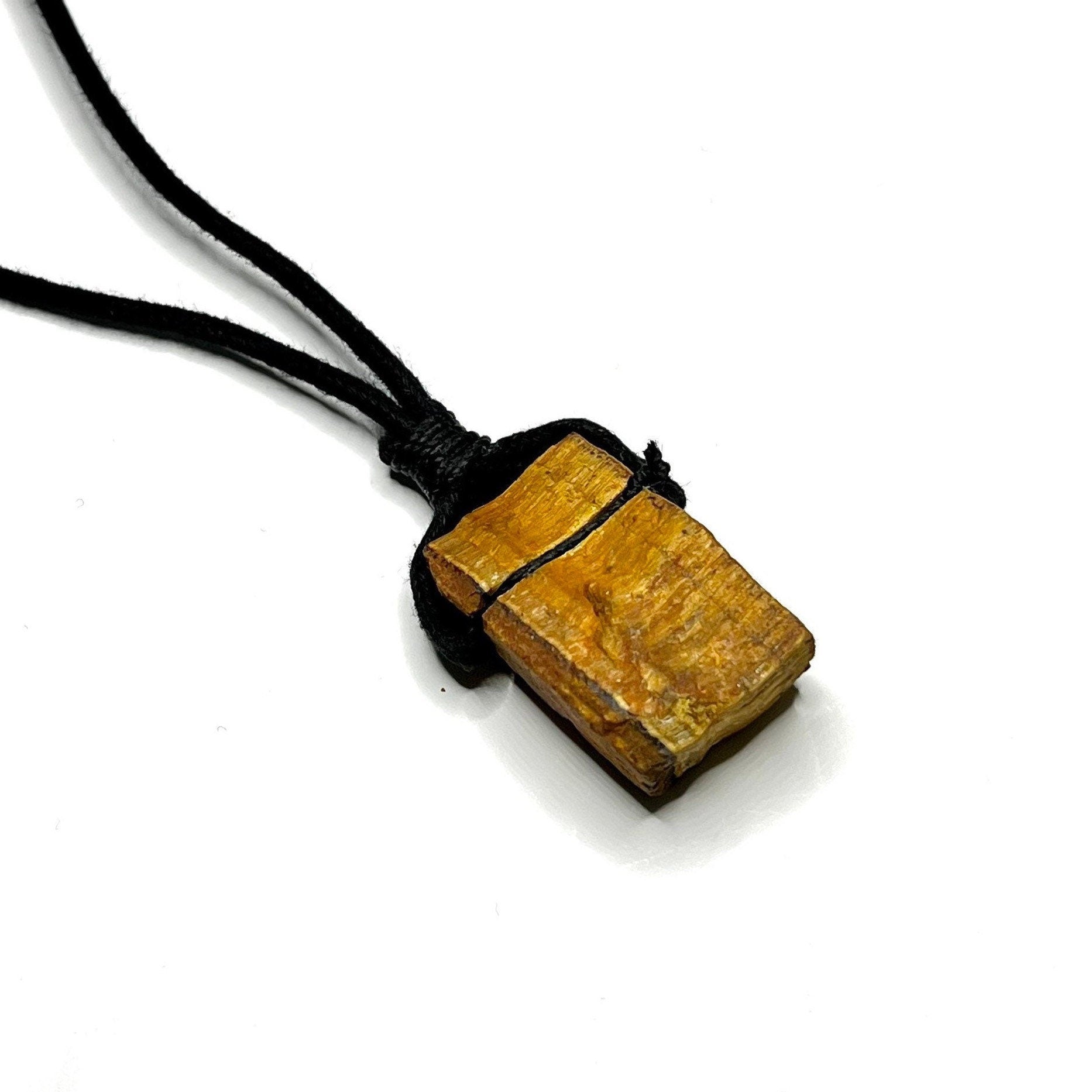 Tiger's Eye Pendant Necklace - Handmade Gemstone Cord Necklace