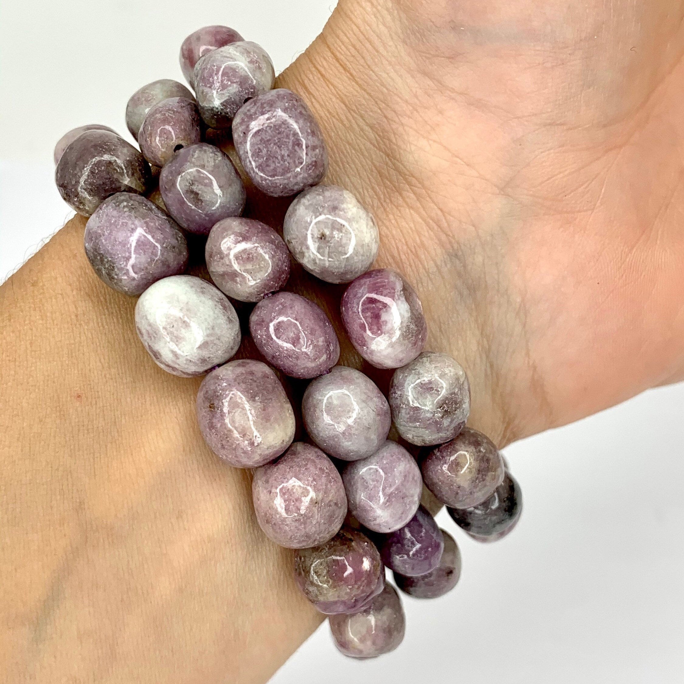 Lepidolite Crystal Bracelet: Handmade Gemstone Beaded Bracelet