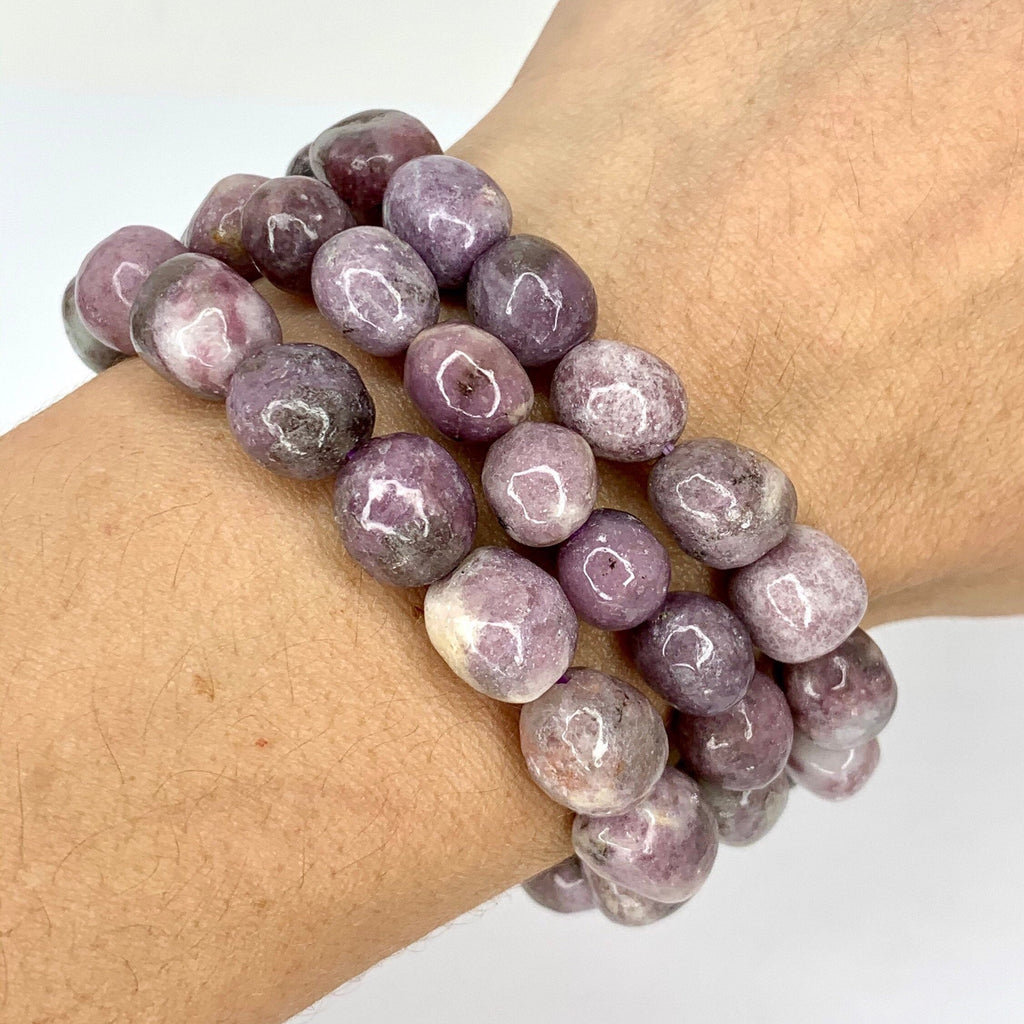 Lepidolite Crystal Bracelet: Handmade Gemstone Beaded Bracelet