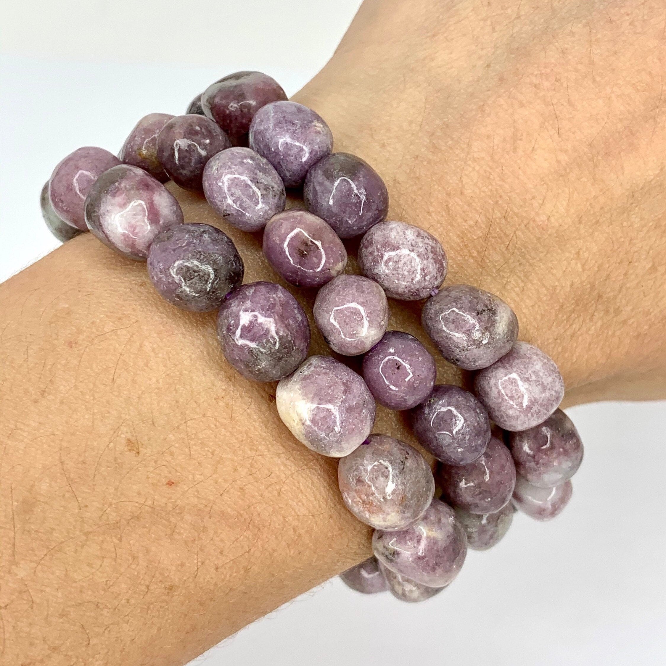 Lepidolite Crystal Bracelet: Handmade Gemstone Beaded Bracelet