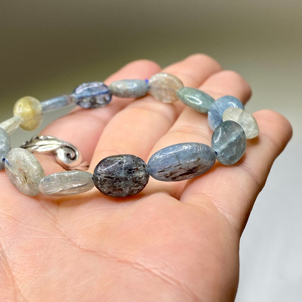 Blue Kyanite Crystal Bracelet: Handmade Gemstone Beaded Bracelet