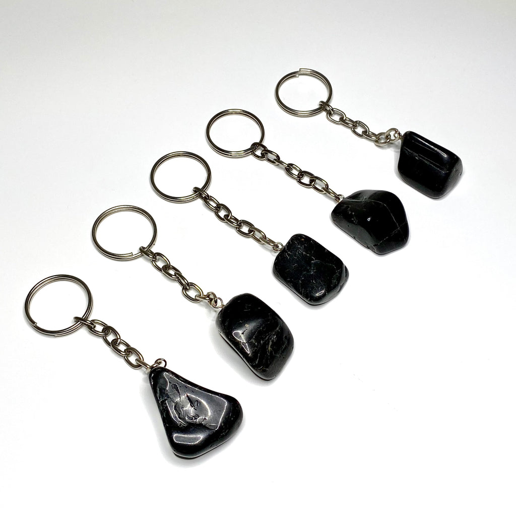Black Tourmaline Crystal Keychain