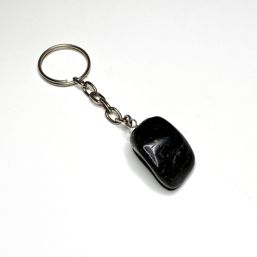 Black Tourmaline Crystal Keychain