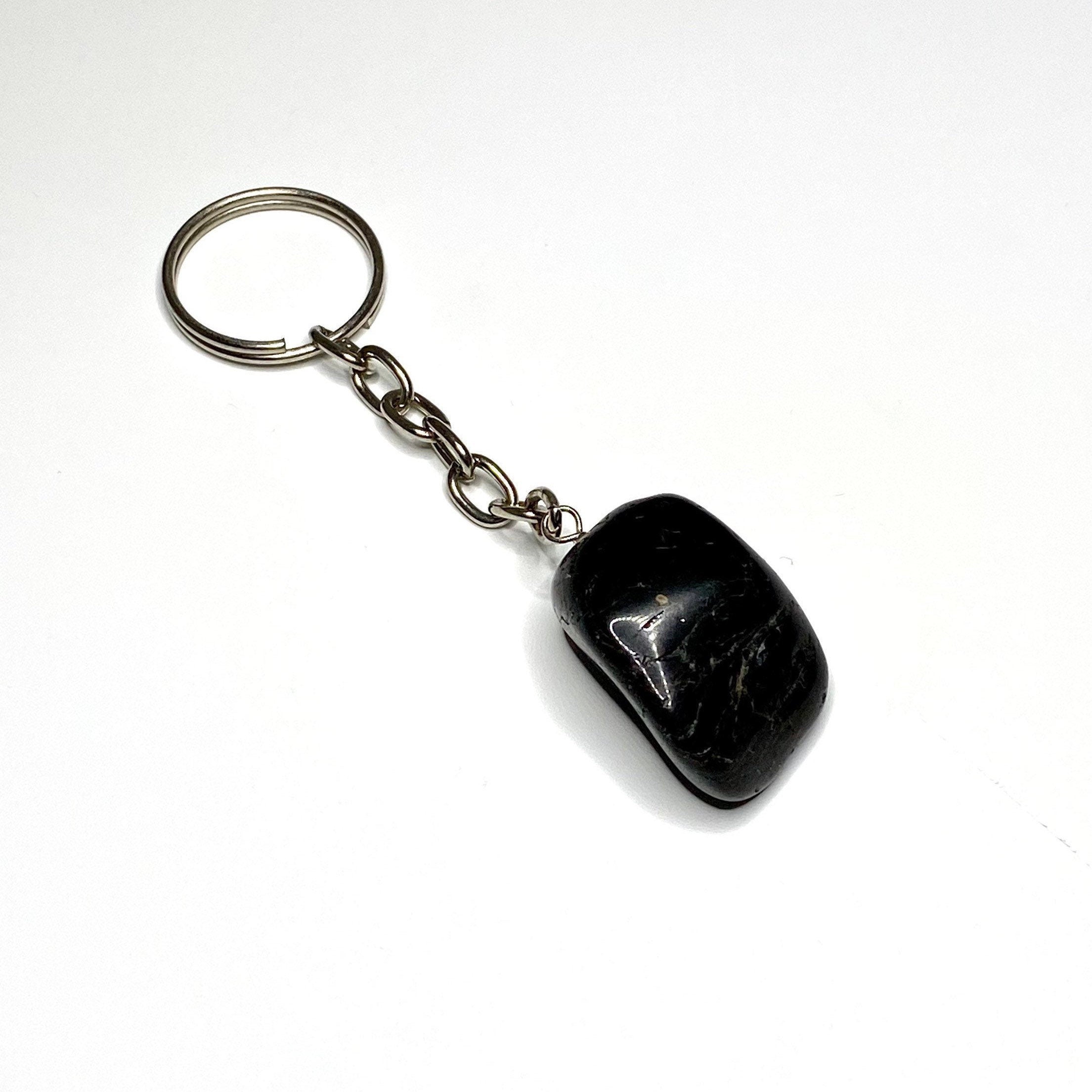 Black Tourmaline Crystal Keychain