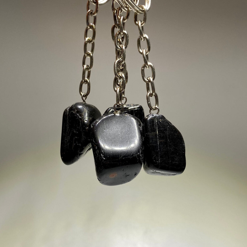 Black Tourmaline Crystal Keychain