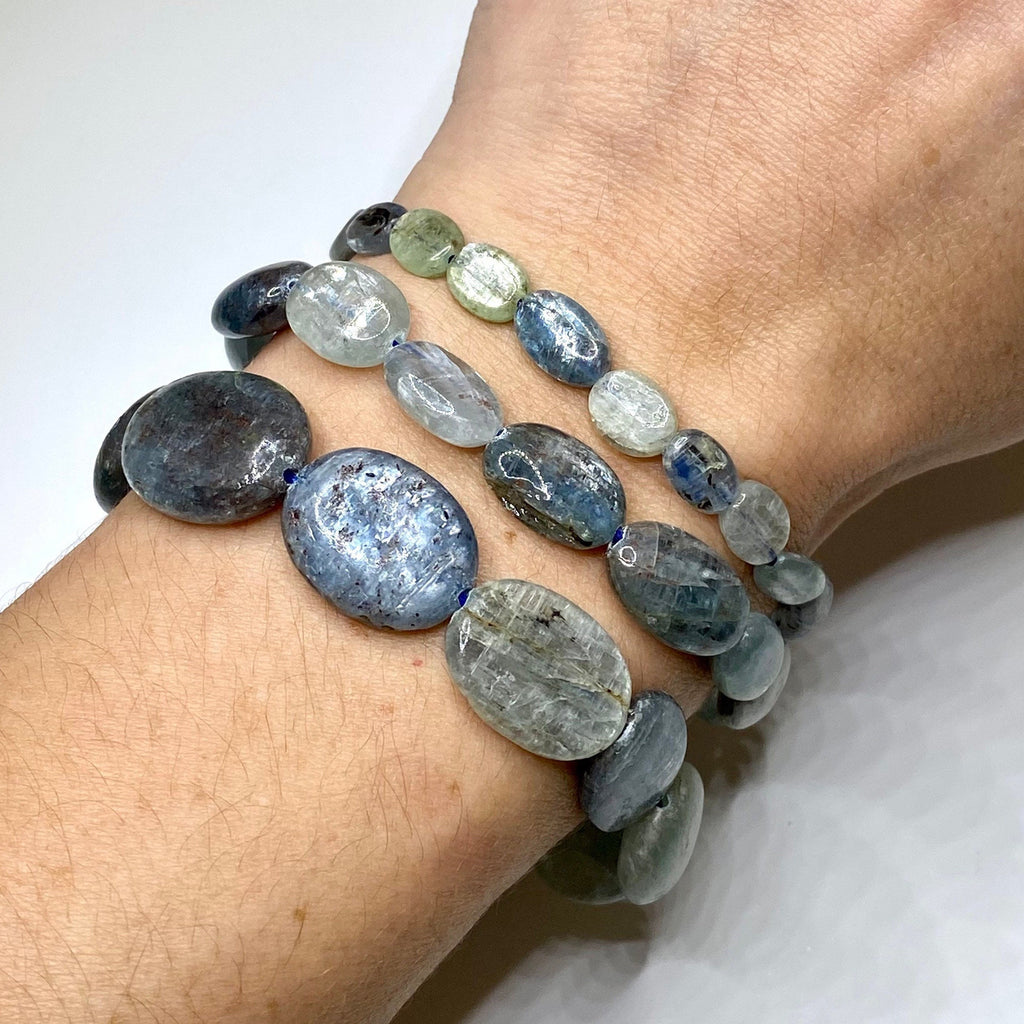 Blue Kyanite Crystal Bracelet: Handmade Gemstone Beaded Bracelet