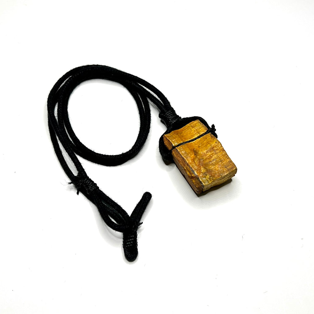 Tiger's Eye Pendant Necklace - Handmade Gemstone Cord Necklace