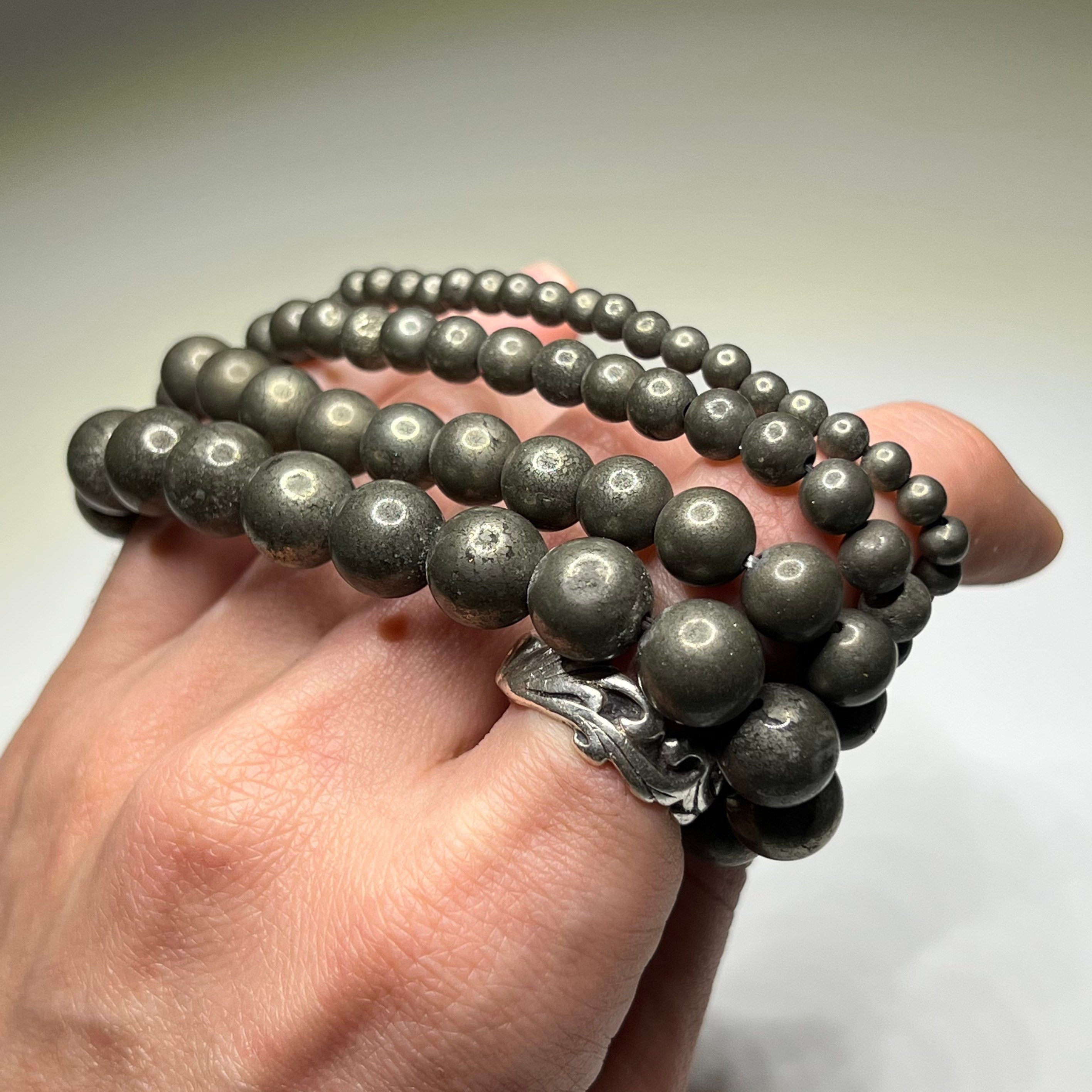 Pyrite Crystal Beaded Bracelet: Abundance & Vitality