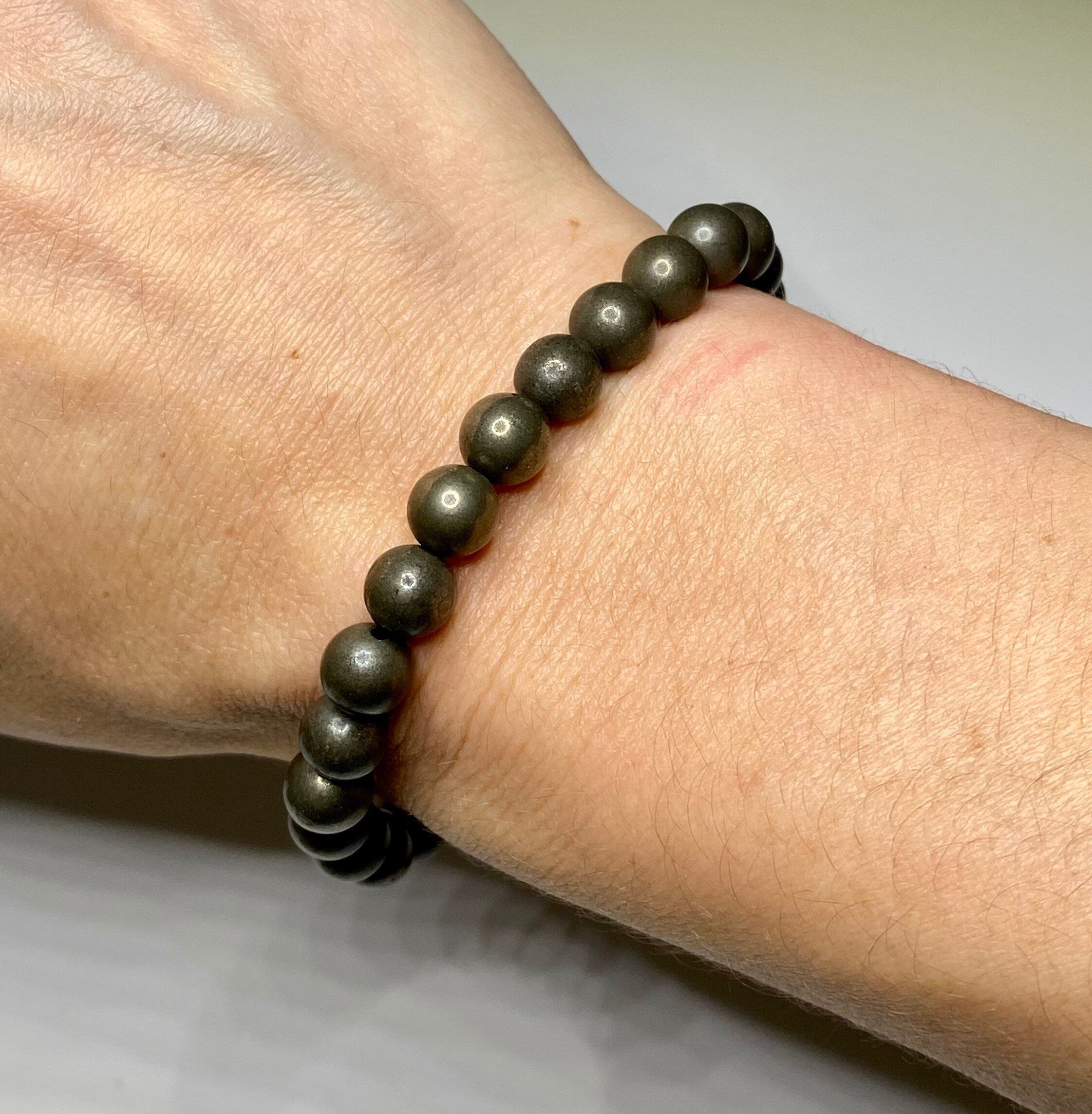 Pyrite Crystal Beaded Bracelet: Abundance & Vitality
