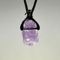 Raw Amethyst Crystal Cord Necklace