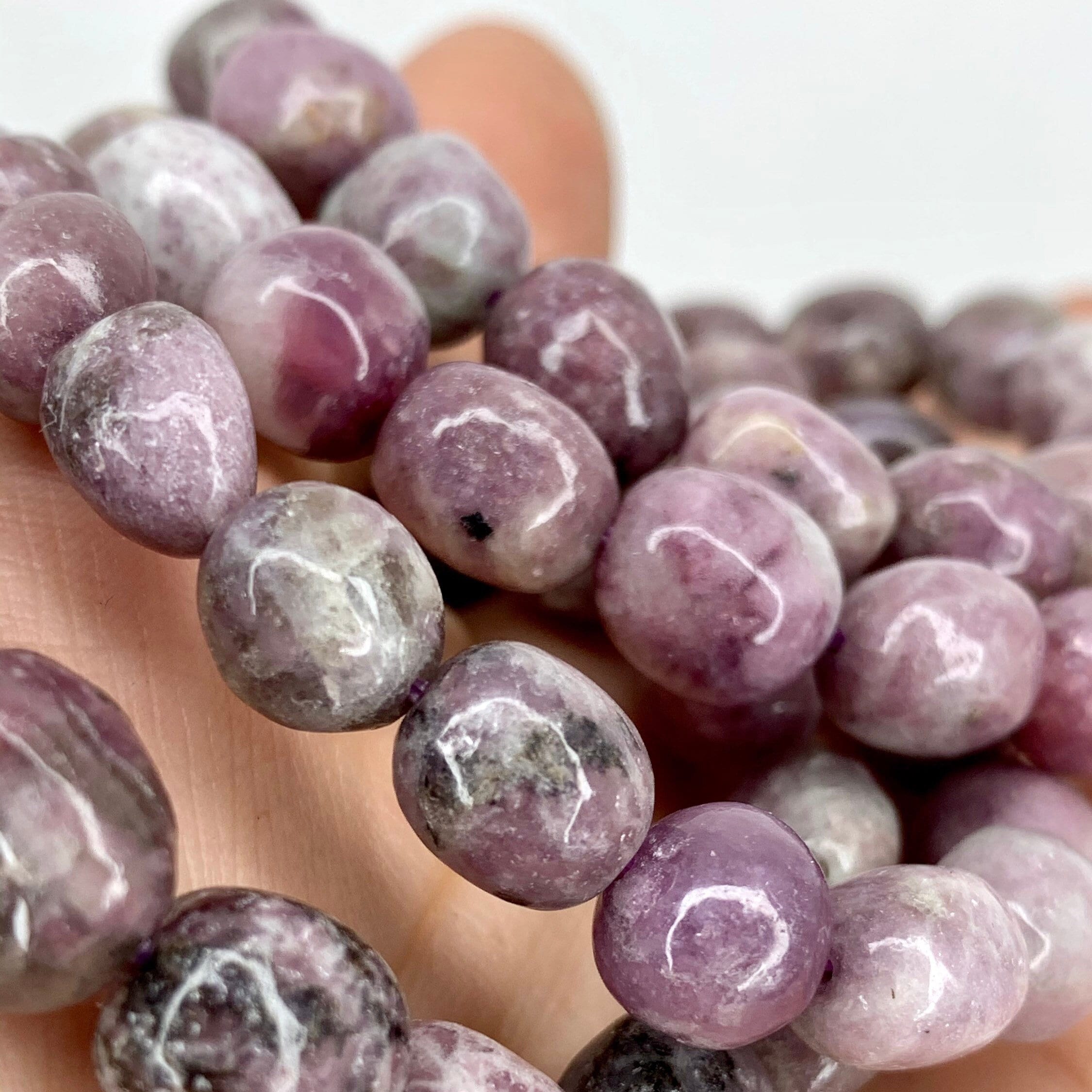 Lepidolite Crystal Bracelet: Handmade Gemstone Beaded Bracelet
