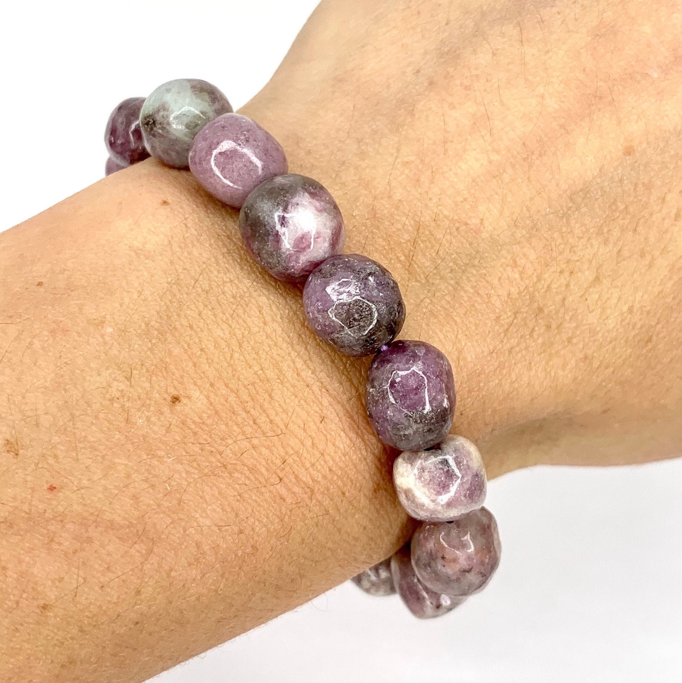 Lepidolite Crystal Bracelet: Handmade Gemstone Beaded Bracelet