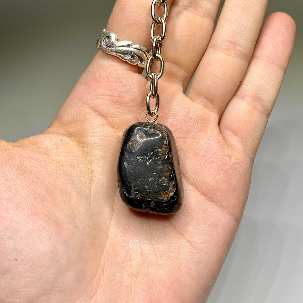 Black Tourmaline Crystal Keychain