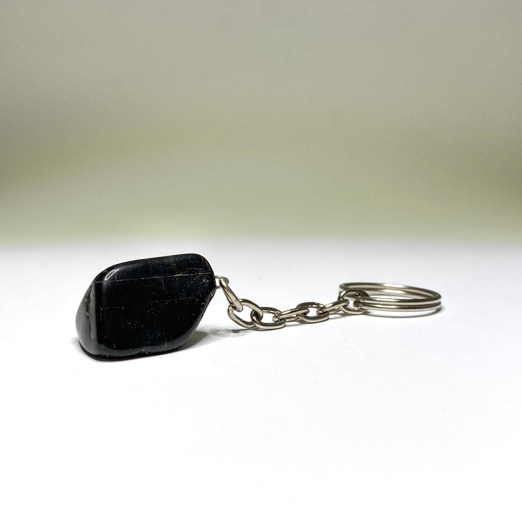 Black Tourmaline Crystal Keychain