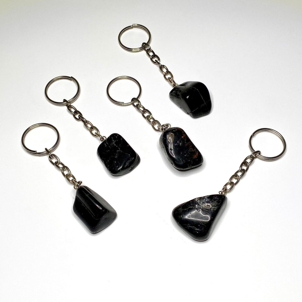 Black Tourmaline Crystal Keychain