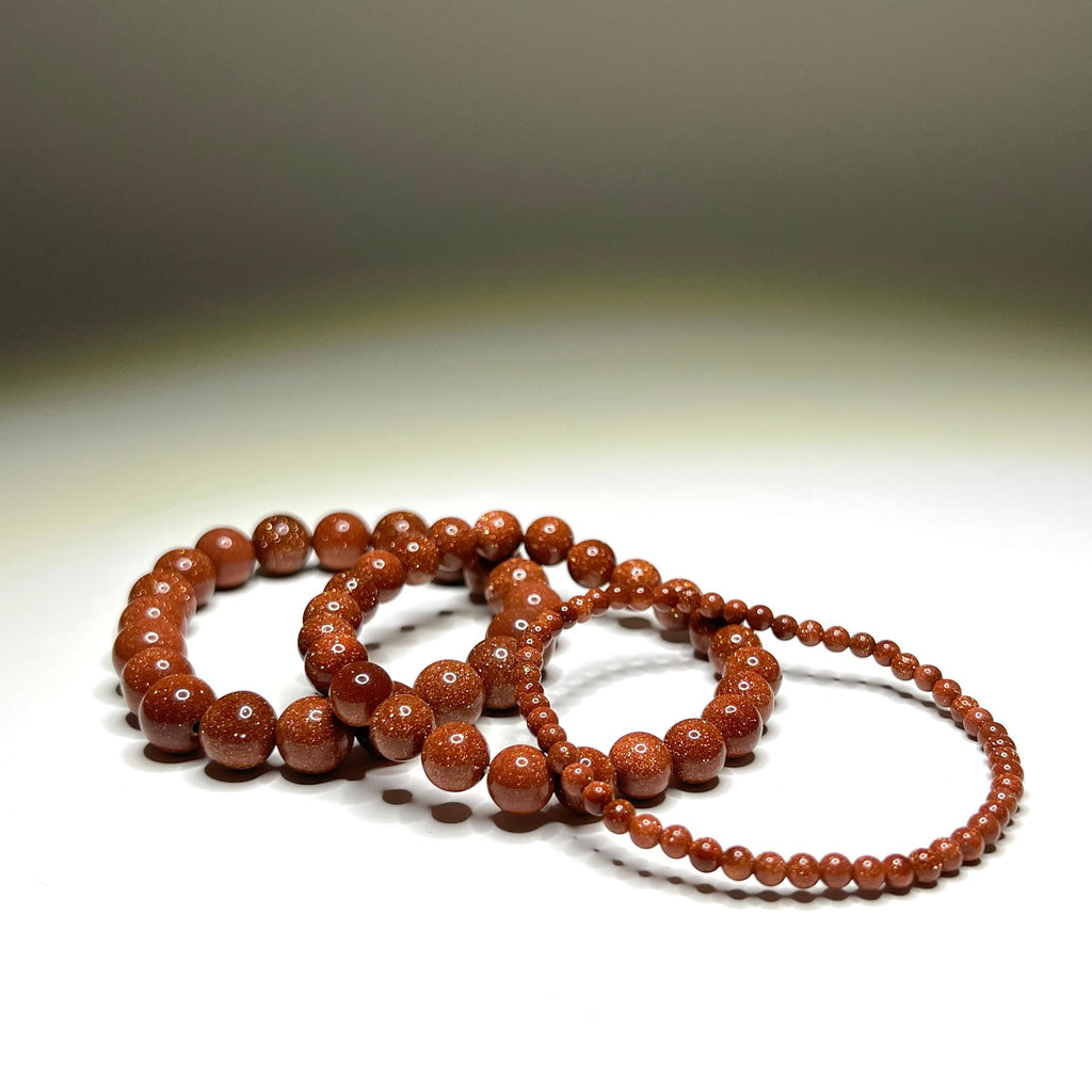 Red Goldstone Crystal Bracelet: Handmade Gemstone Beaded Bracelet