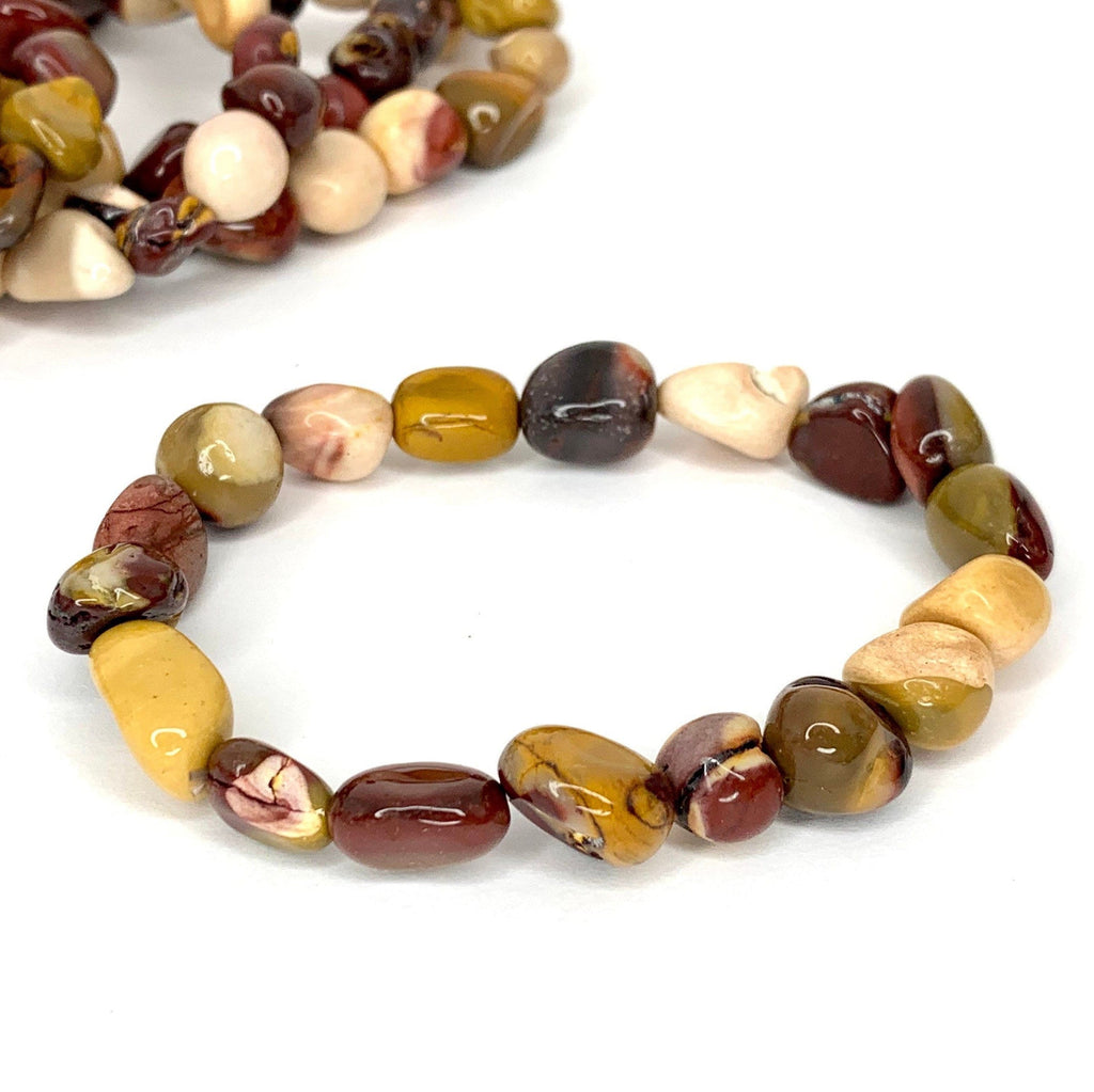 Mookaite Jasper Tumbled Beaded Crystal Bracelet