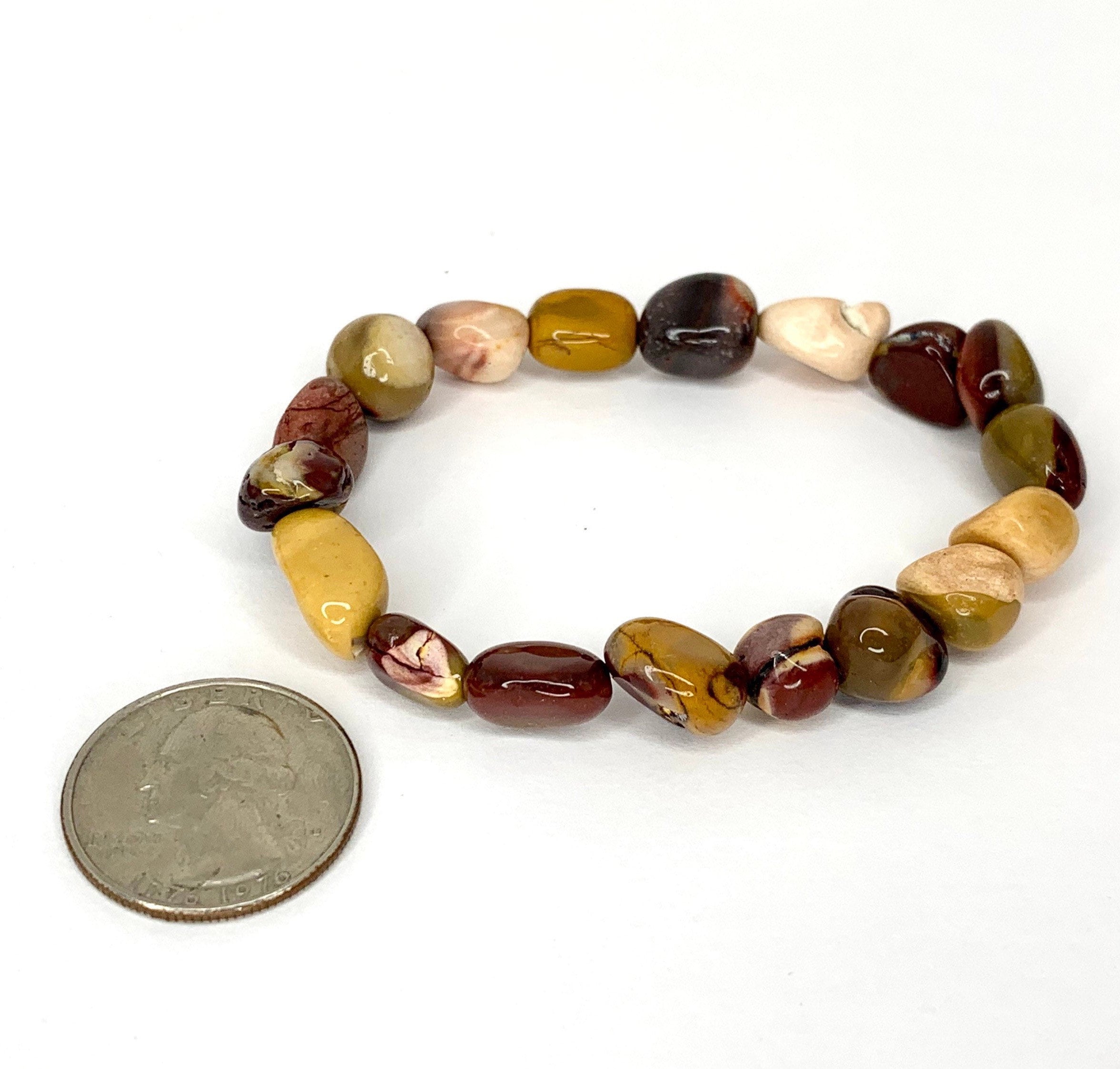 Mookaite Jasper Tumbled Beaded Crystal Bracelet