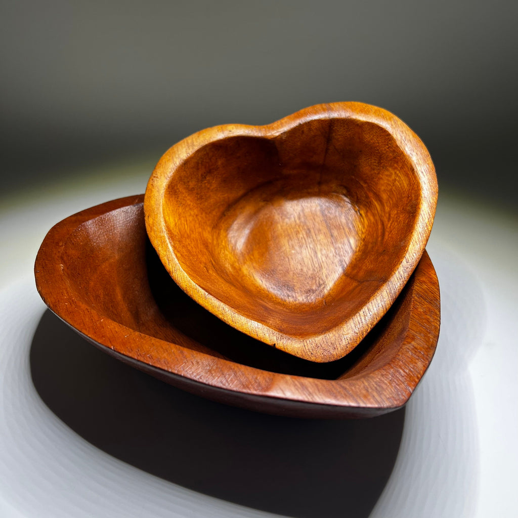 Handmade Heart Shaped Wood Bowl – Trinket Dish, Jewelry Holder
