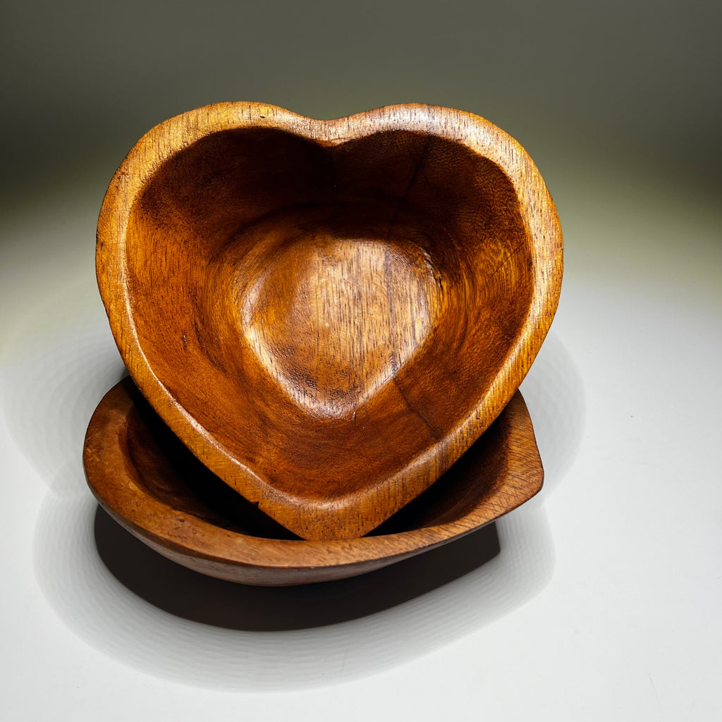 Handmade Heart Shaped Wood Bowl – Trinket Dish, Jewelry Holder