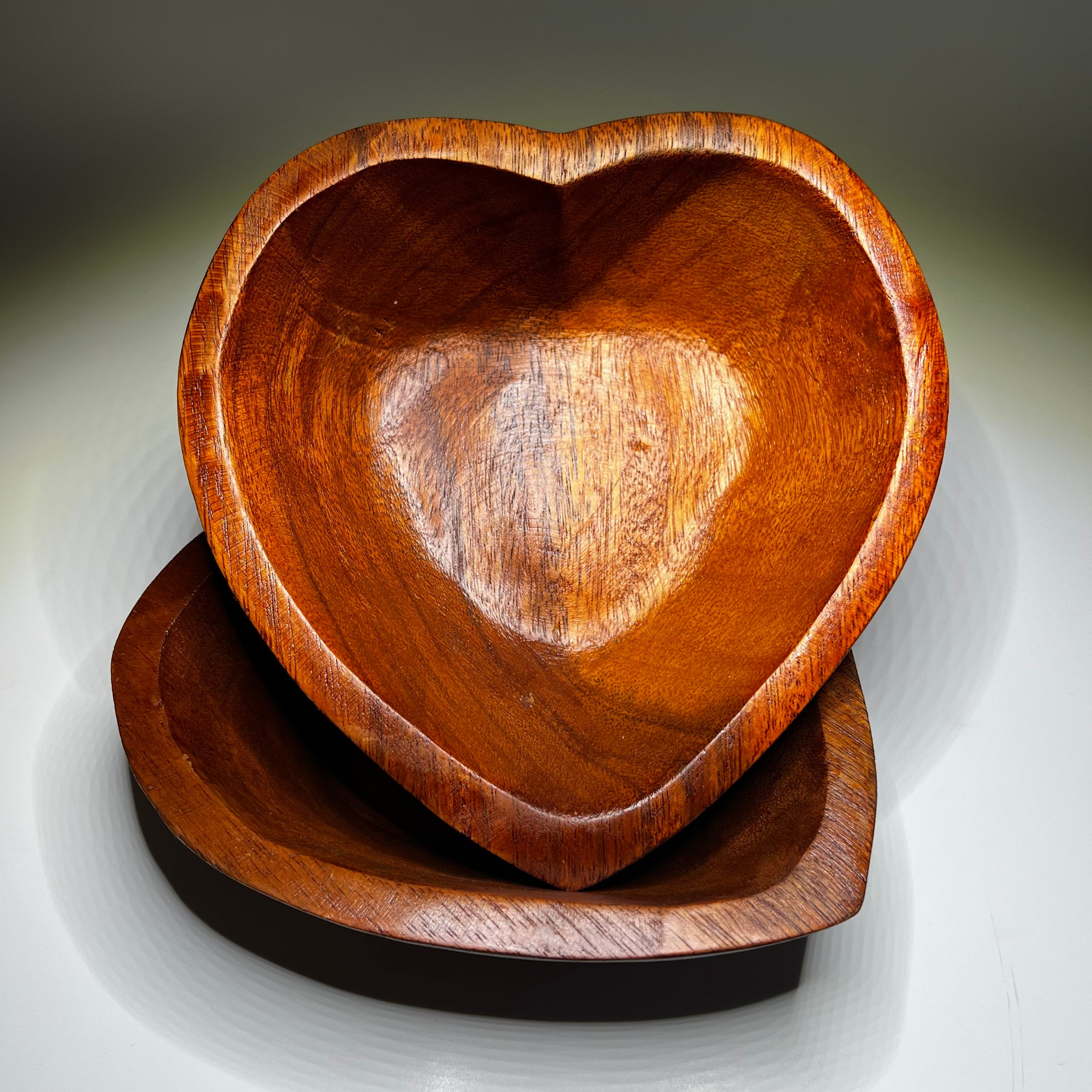 Handmade Heart Shaped Wood Bowl – Trinket Dish, Jewelry Holder