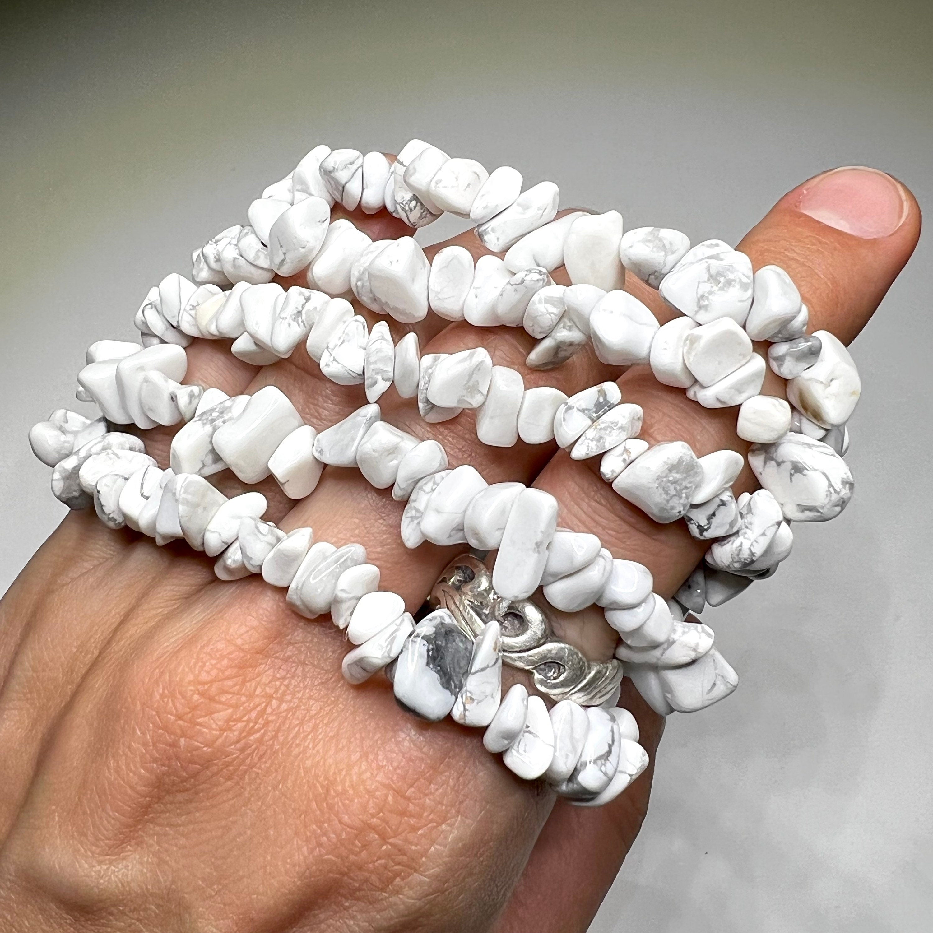 Howlite Chips Stretch Bracelet – Calming Crystal Jewelry