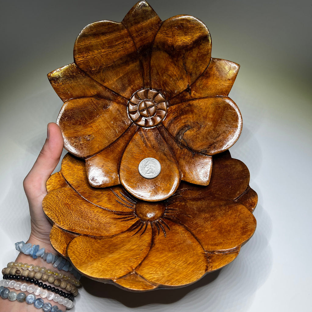 Lotus Flower Wooden Bowl
