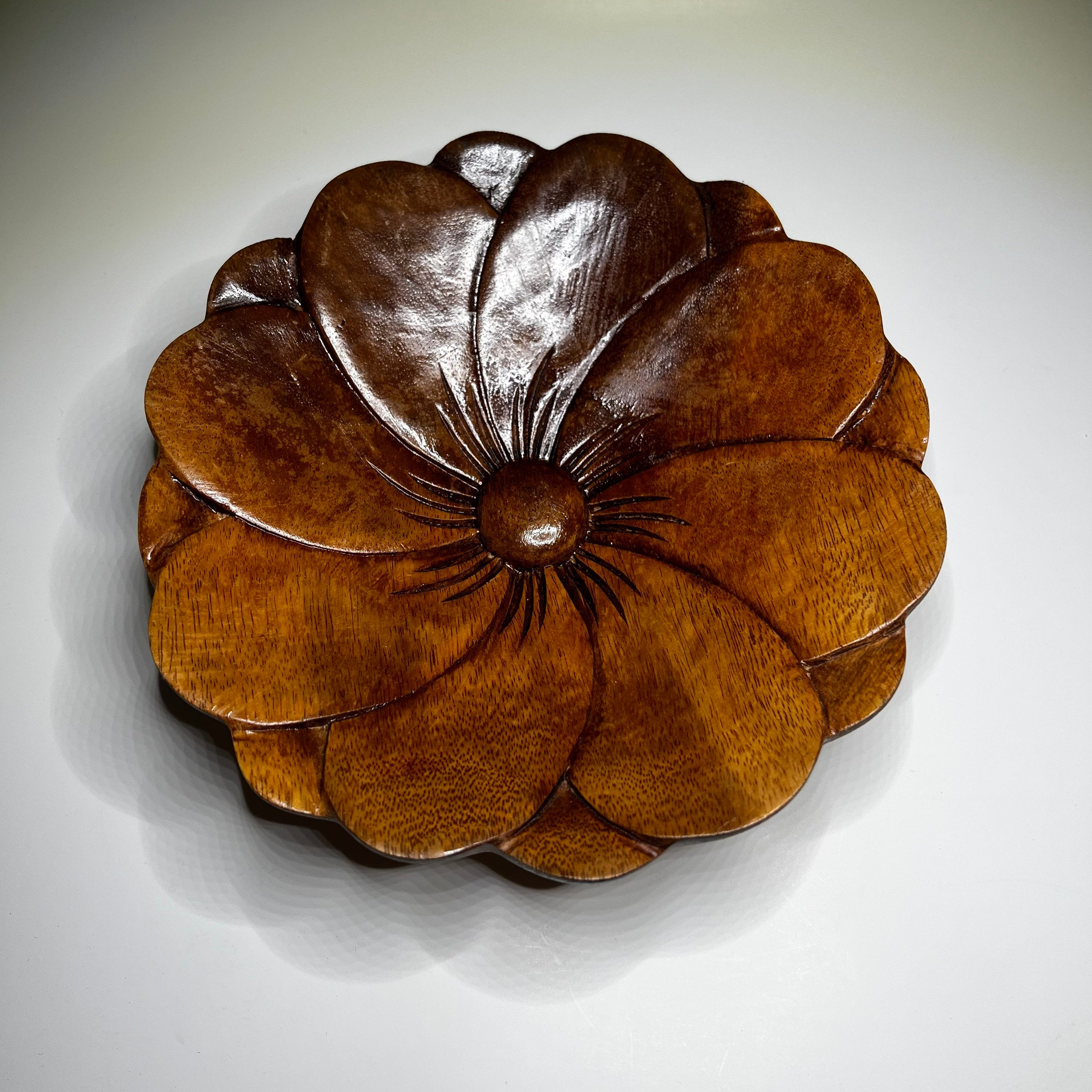 Lotus Flower Wooden Bowl