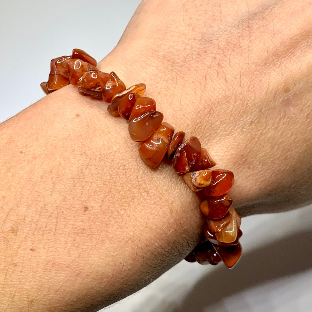Carnelian Crystal Bracelet: Gemstone Chips Beaded Bracelet
